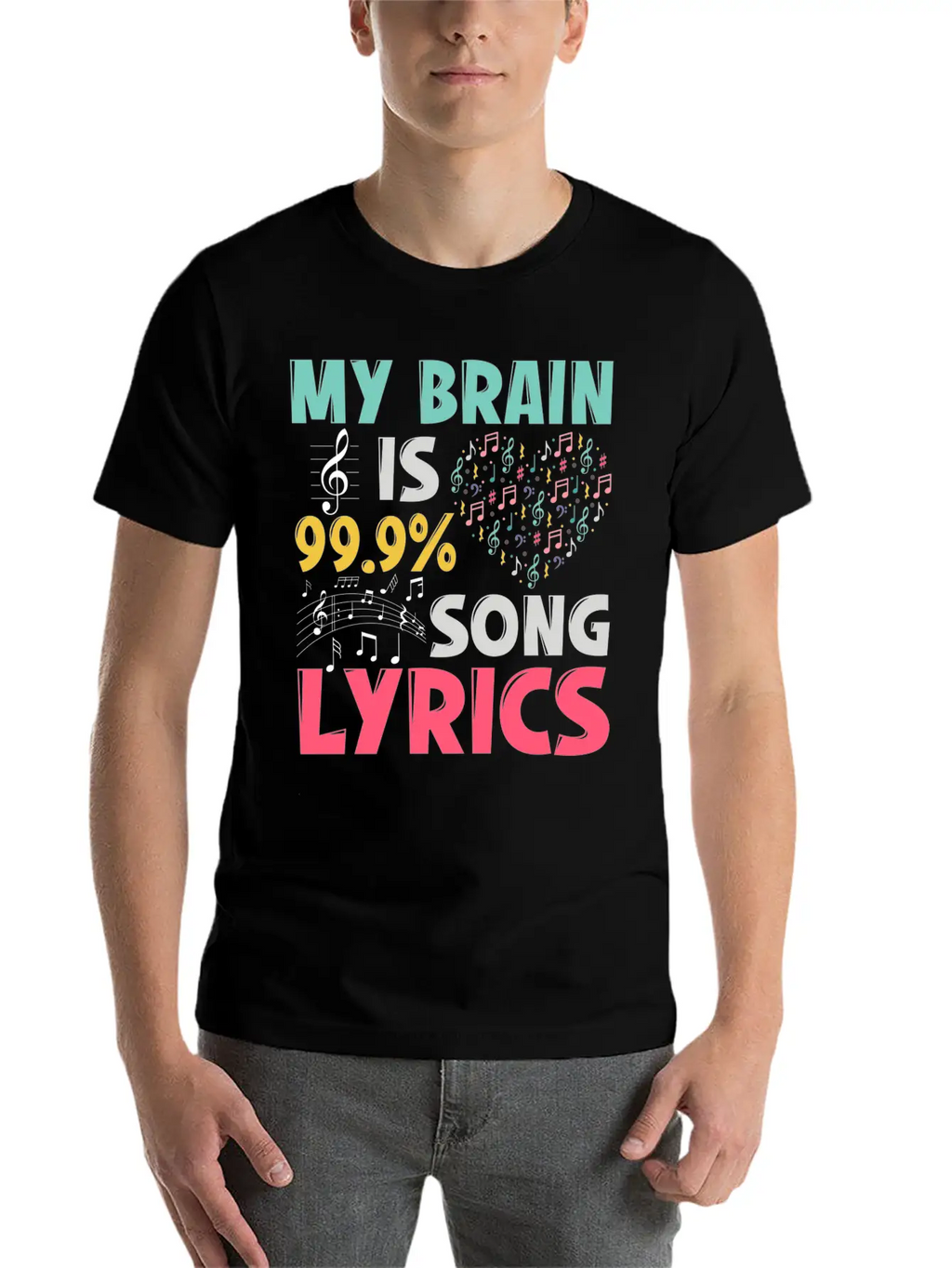 Funny Lyricist Design My Brain Is 99 Song Lyrics Relaxed Everyday Tee – Lightweight And Durable Cotton