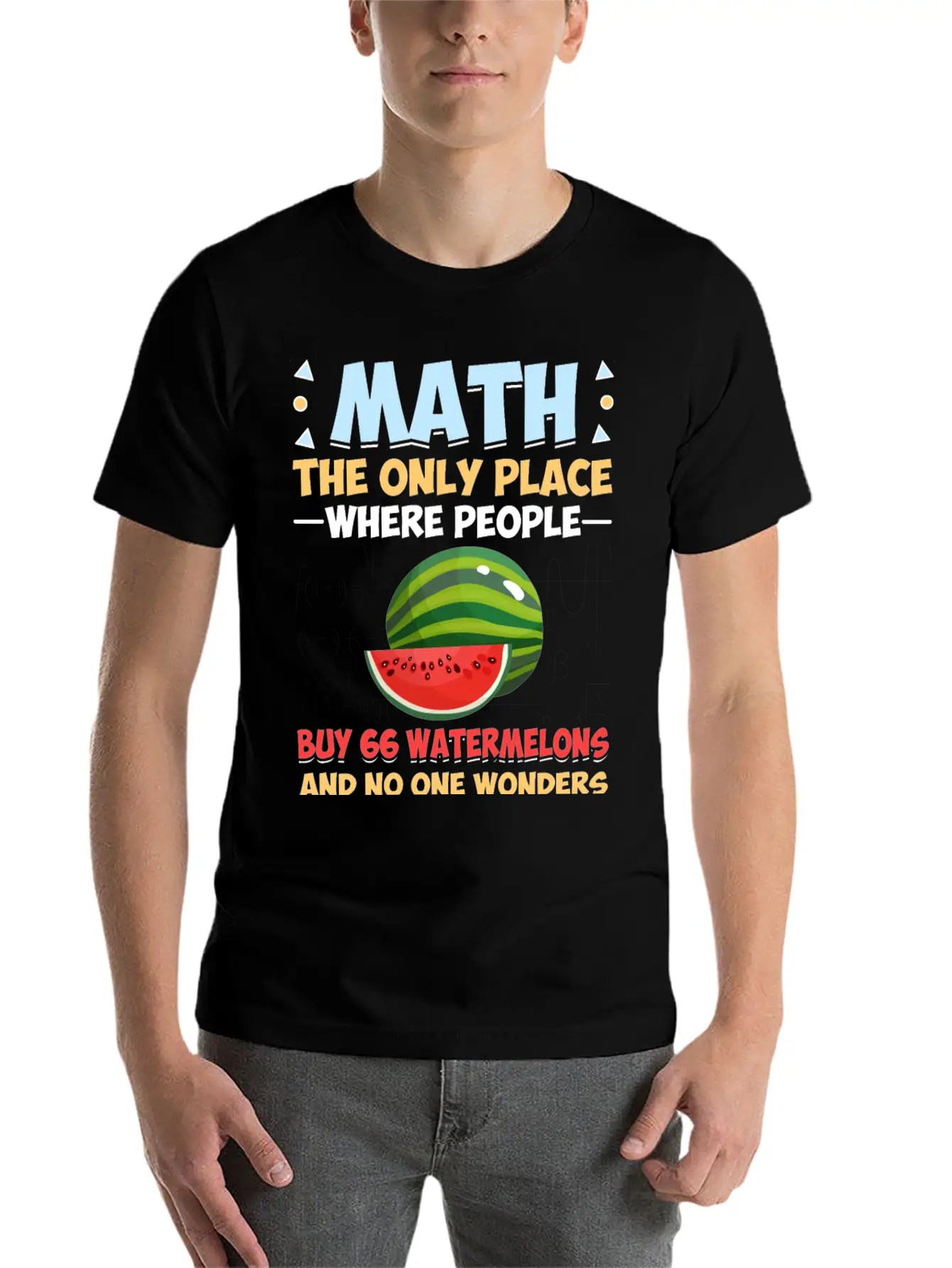 Funny Math Gift Math The Only Place Where People Basic Graphic T-Shirt – Daily Comfort In Soft Cotton