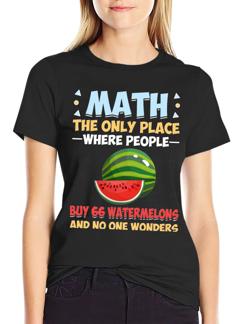 Funny Math Gift Math The Only Place Where People Basic Graphic T-Shirt – Daily Comfort In Soft Cotton
