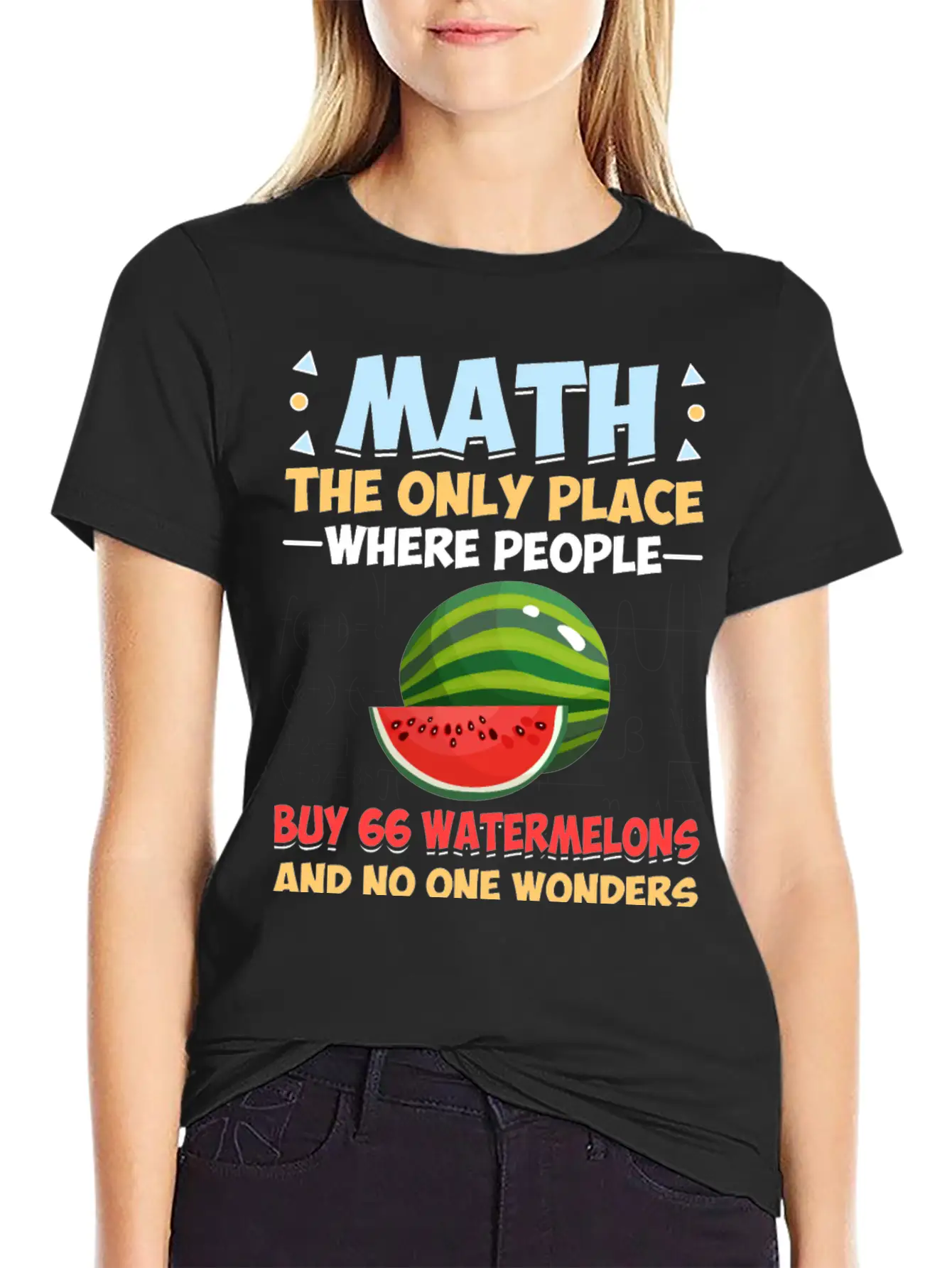 Funny Math Gift Math The Only Place Where People Basic Graphic T-Shirt – Daily Comfort In Soft Cotton