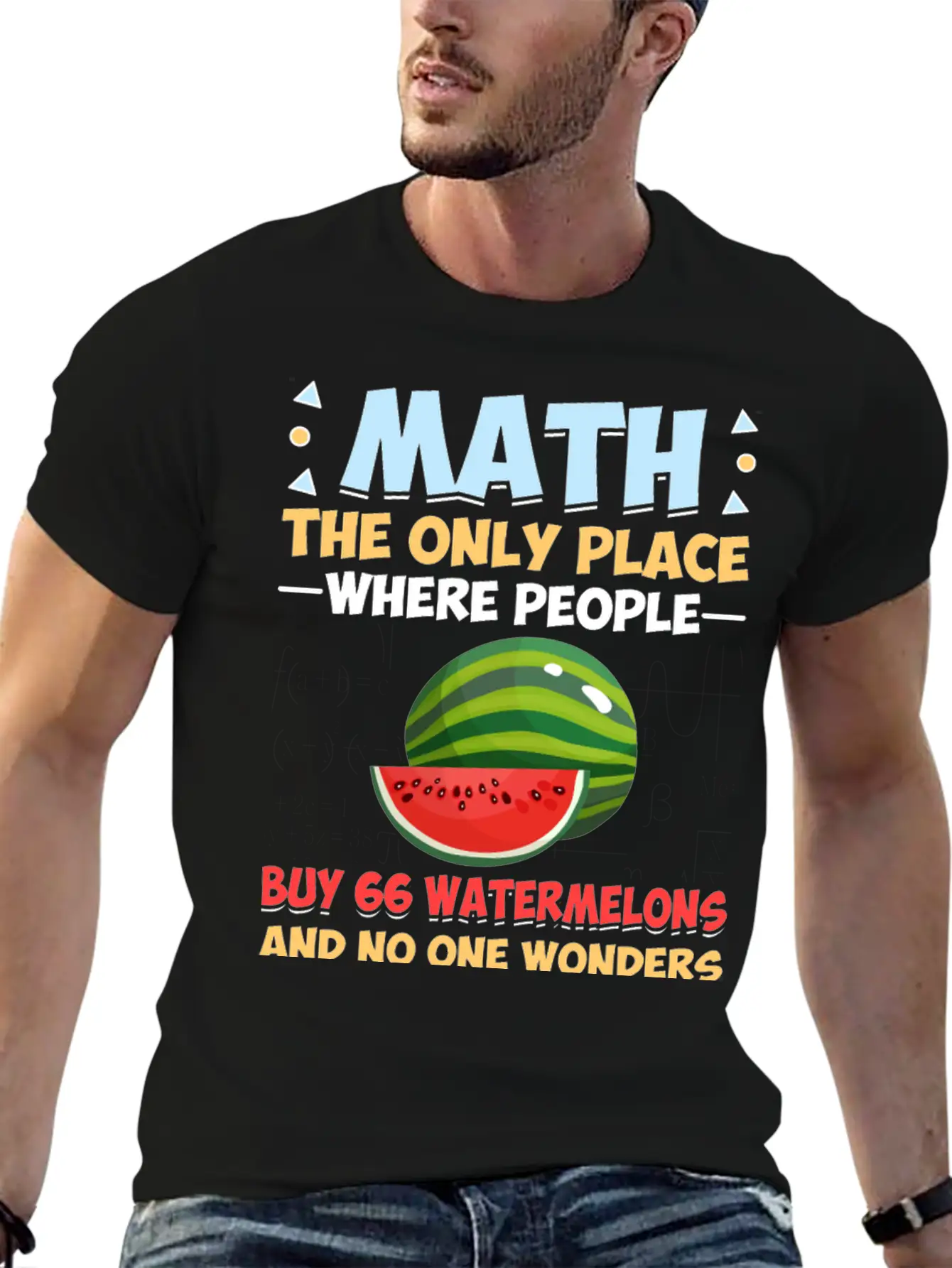 Funny Math Gift Math The Only Place Where People Basic Graphic T-Shirt – Daily Comfort In Soft Cotton