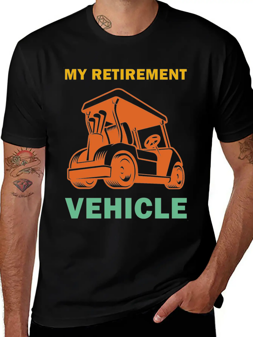 Funny My Retirement Vehicle Golf Cart - Funny Golf Timeless Short Sleeve Tee – Comfy And Minimalist Design