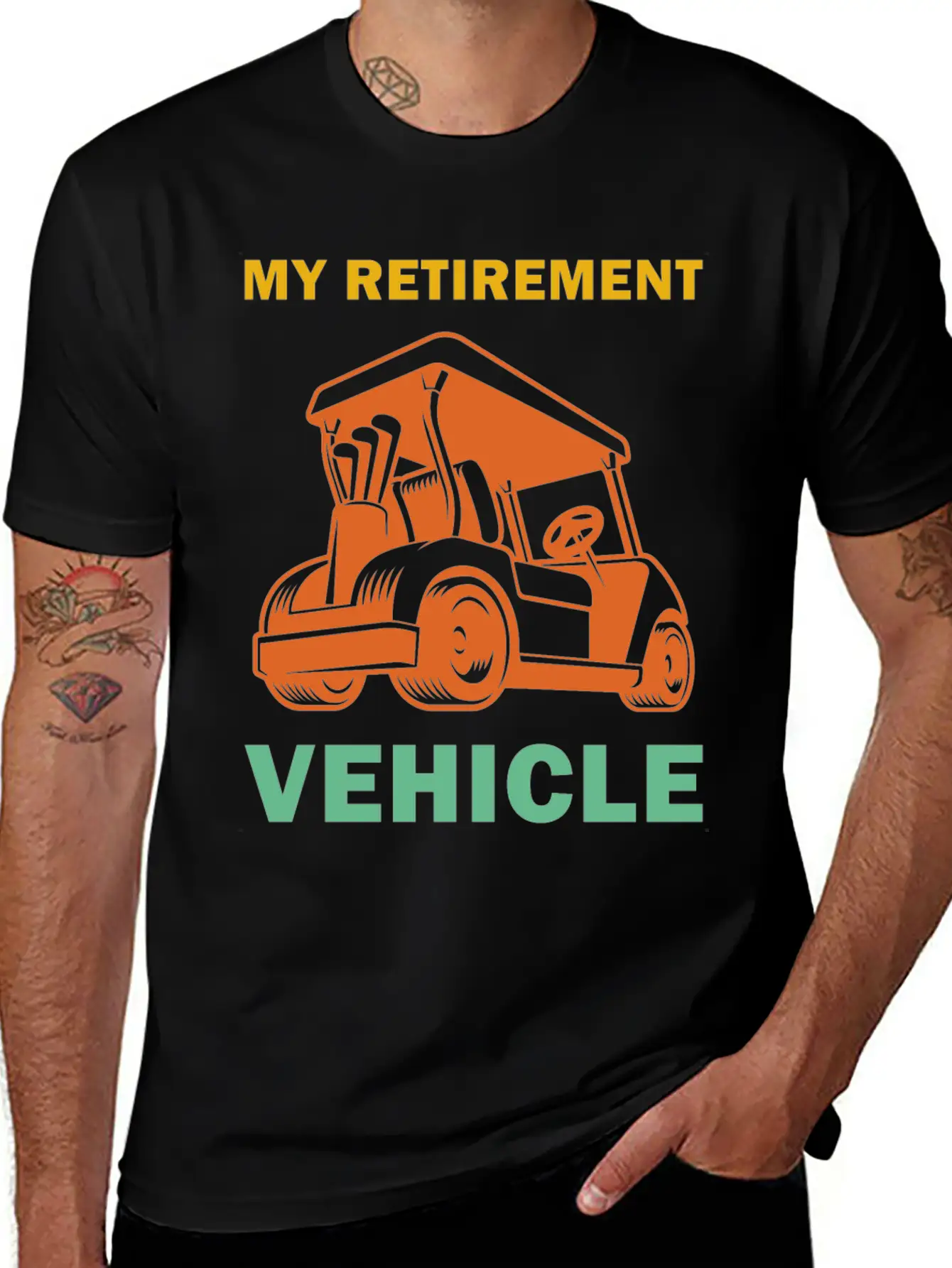 Funny My Retirement Vehicle Golf Cart - Funny Golf Timeless Short Sleeve Tee – Comfy And Minimalist Design