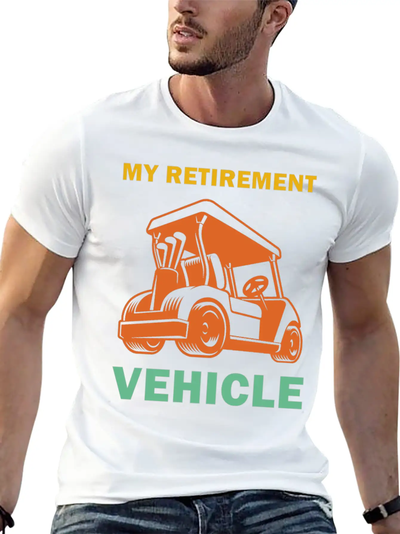 Funny My Retirement Vehicle Golf Cart - Funny Golf Timeless Short Sleeve Tee – Comfy And Minimalist Design