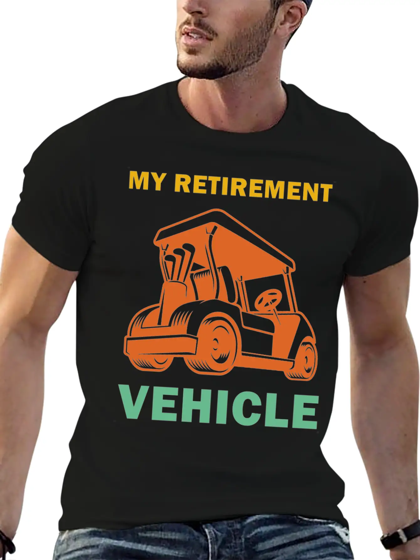 Funny My Retirement Vehicle Golf Cart - Funny Golf Timeless Short Sleeve Tee – Comfy And Minimalist Design