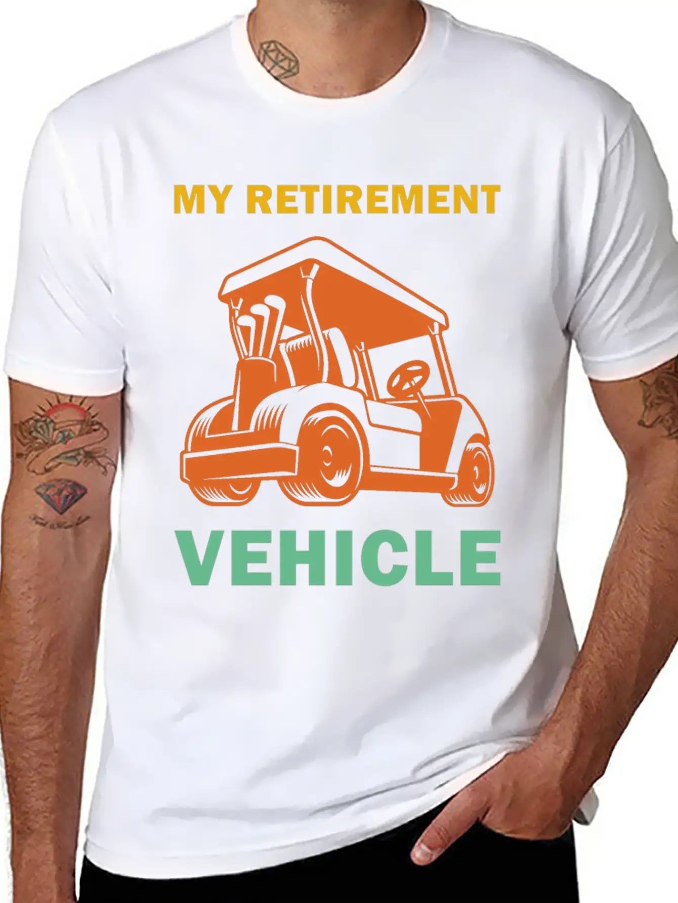 Funny My Retirement Vehicle Golf Cart - Funny Golf Timeless Short Sleeve Tee – Comfy And Minimalist Design
