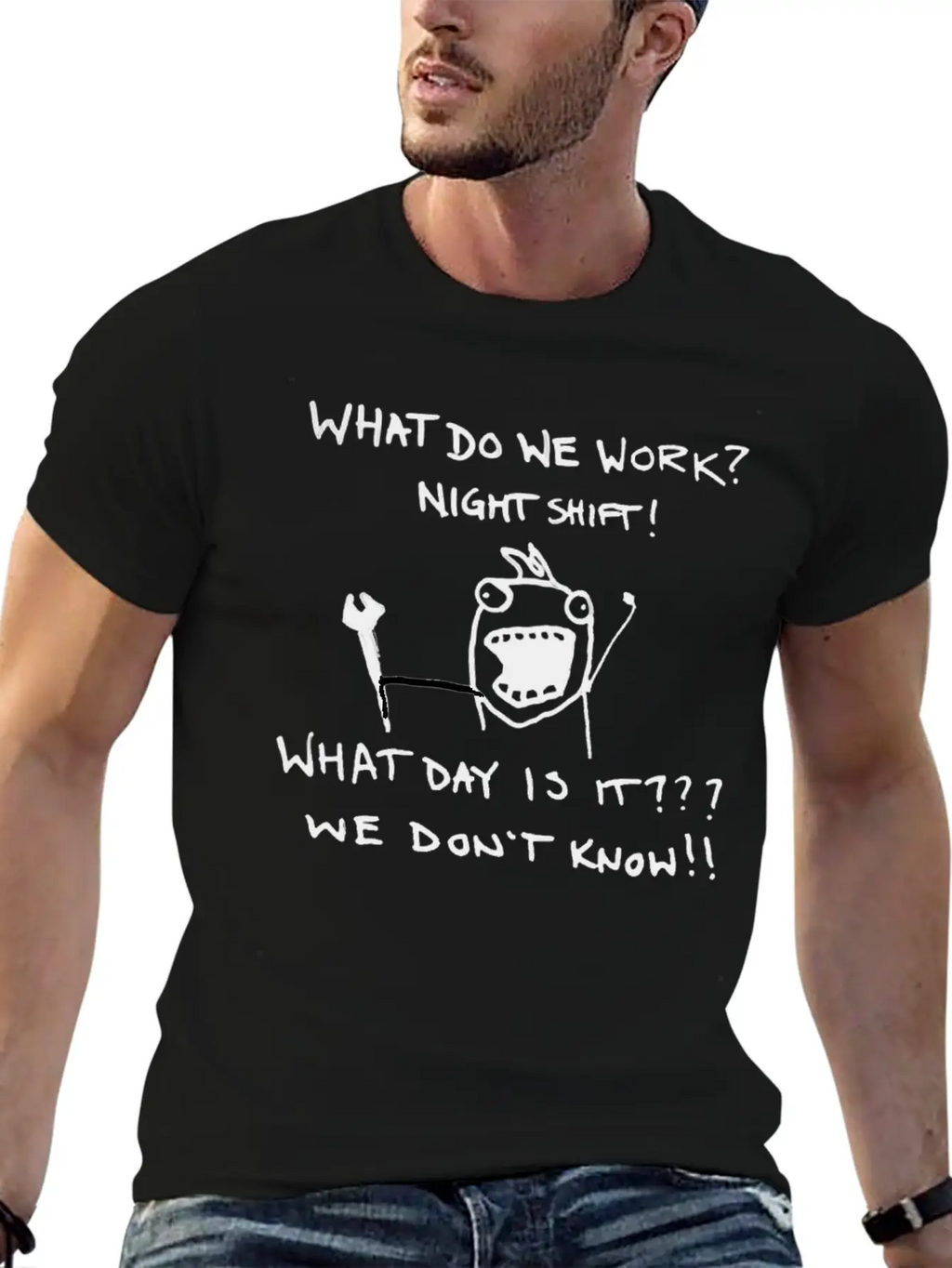Funny Night Shift Worker T-Shirt Classic Cotton Tee – Unisex Comfort For Any Season