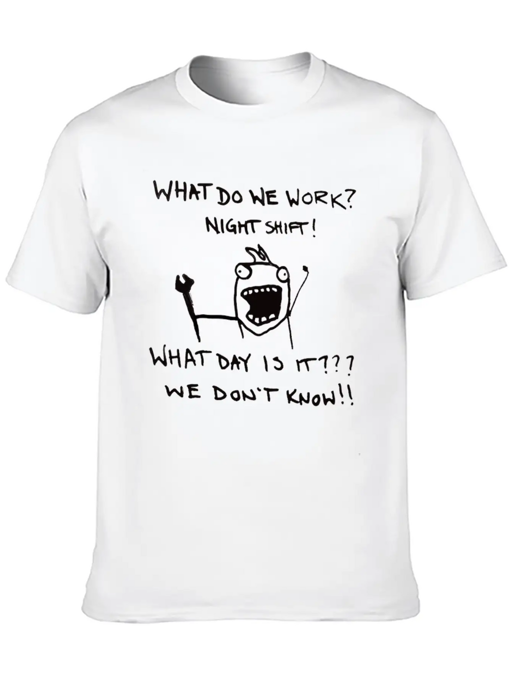 Funny Night Shift Worker T-Shirt Stylish Everyday T-Shirt – Unisex Basic Cotton Tee