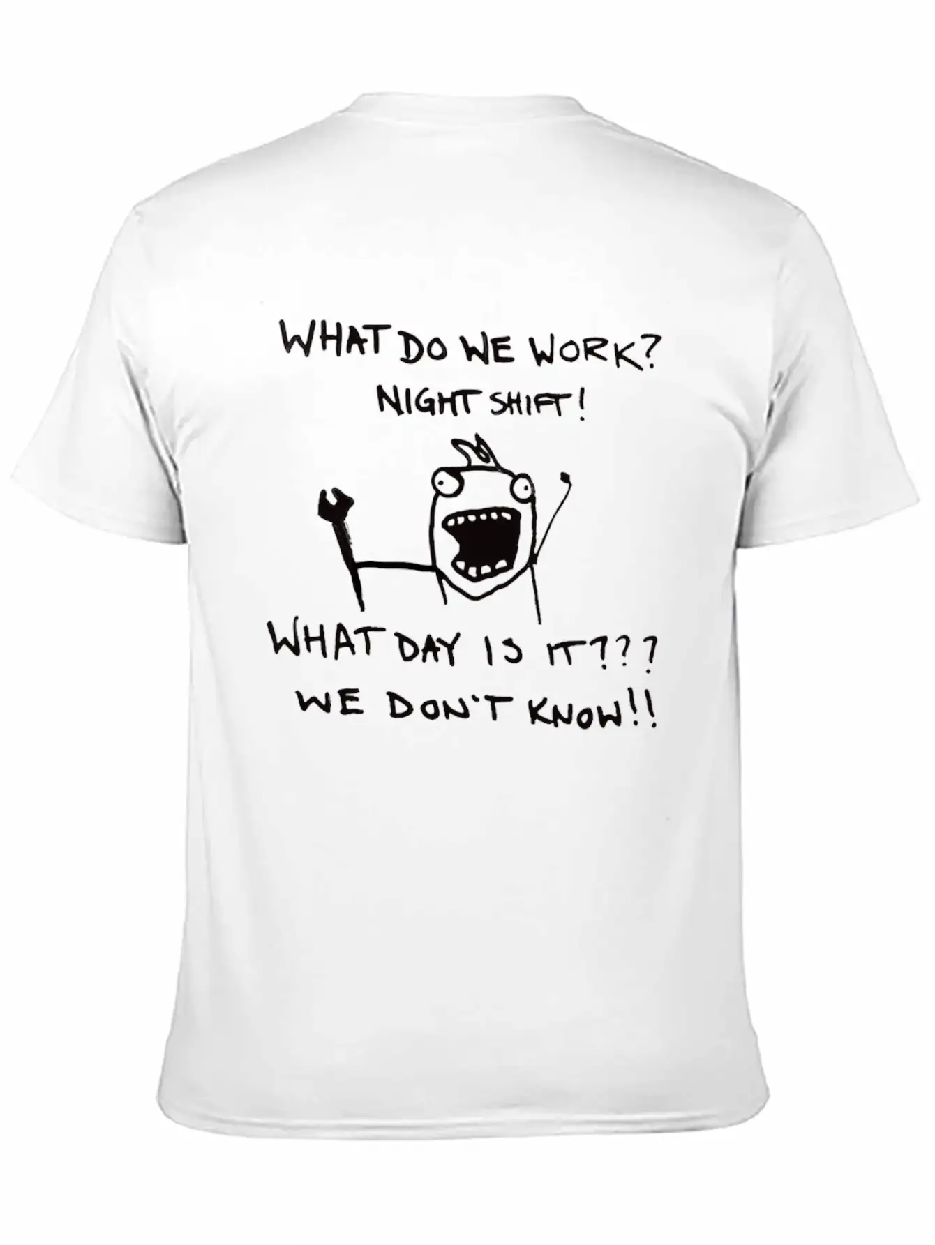 Funny Night Shift Worker T-Shirt Stylish Everyday T-Shirt – Unisex Basic Cotton Tee