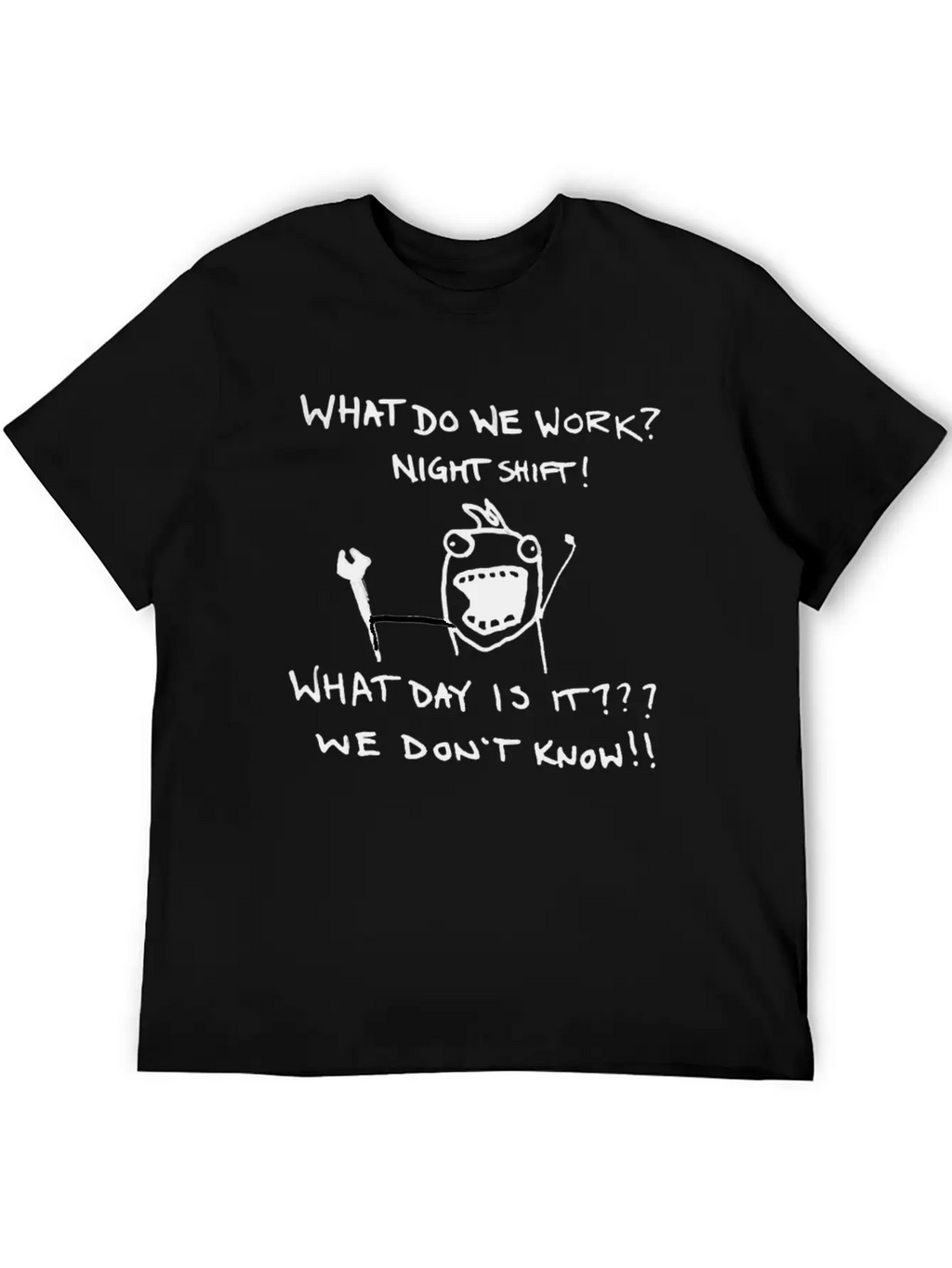 Funny Night Shift Worker T-Shirt Stylish Everyday T-Shirt – Unisex Basic Cotton Tee