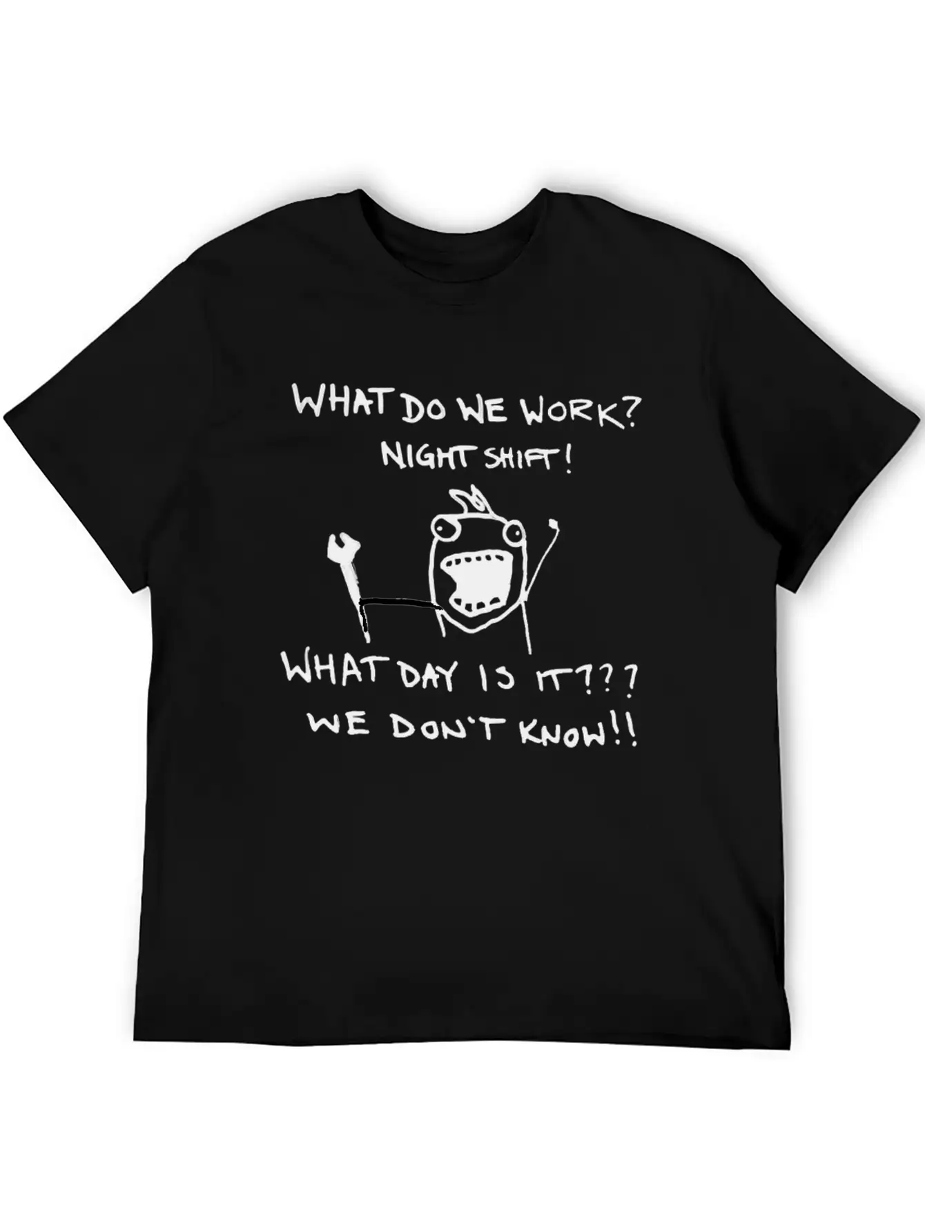 Funny Night Shift Worker T-Shirt Stylish Everyday T-Shirt – Unisex Basic Cotton Tee
