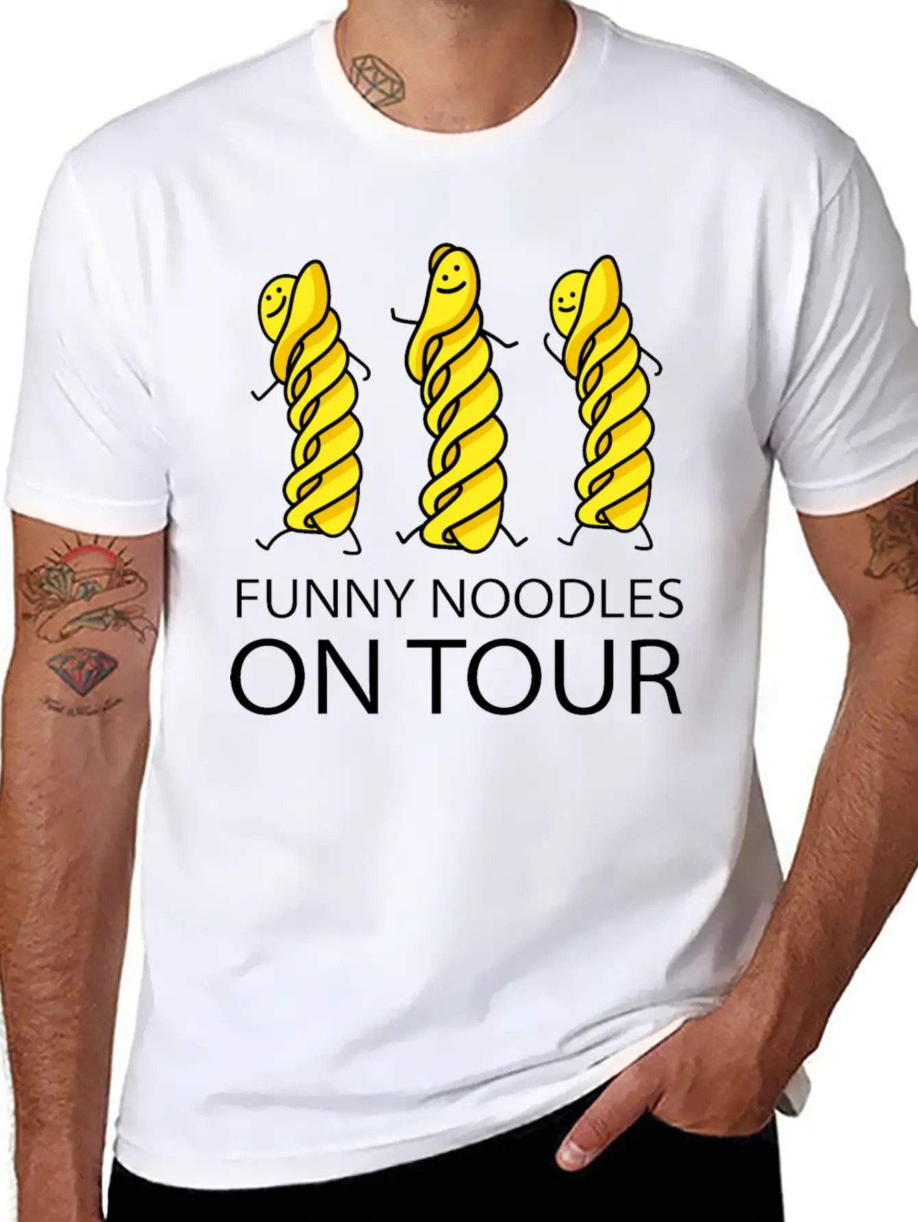 Funny Noodles On Tour Timeless Short Sleeve Tee – Comfy And Minimalist Design