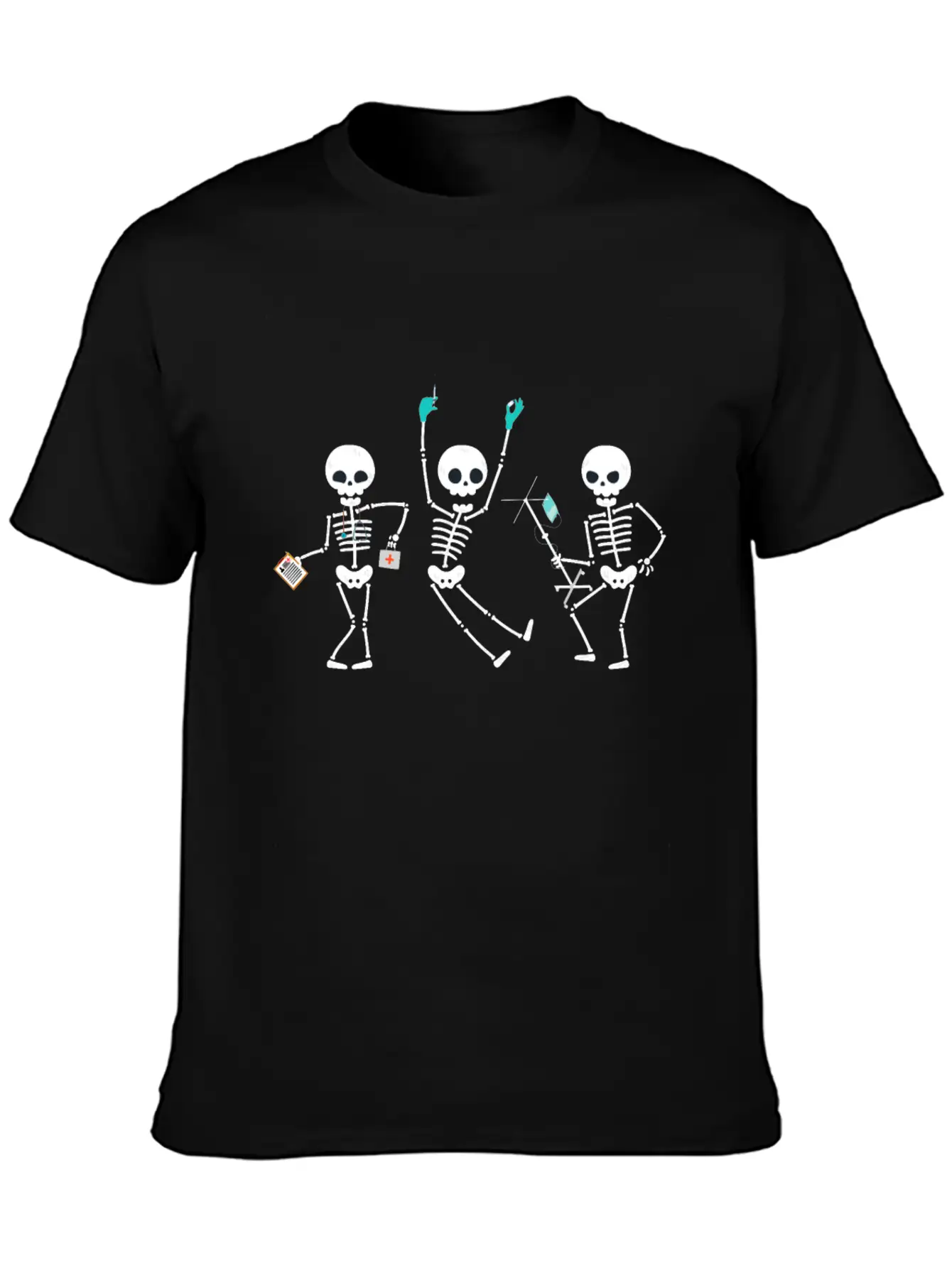 Funny Nurse Skeleton, Halloween Healthcare Crew Classic Cotton Tee – Unisex Comfort For Any Season