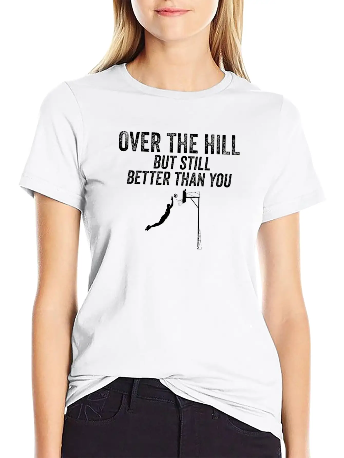 Funny Over The Hill Basketball 30th 40th Birthday Relaxed Everyday Tee – Lightweight And Durable Cotton