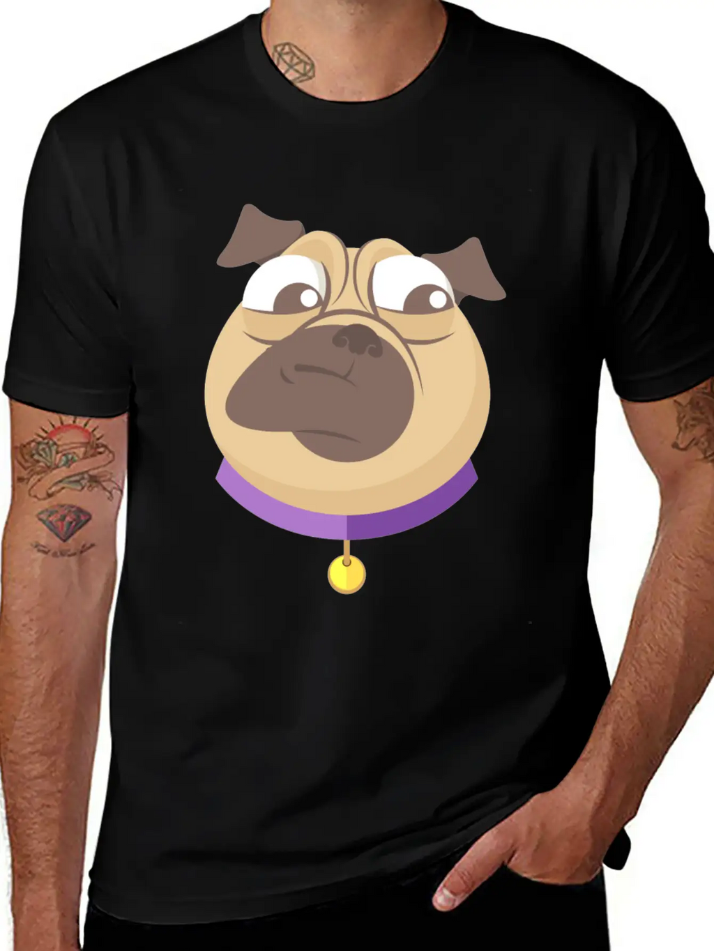 Funny Pack Of Modern Pug Faces 3 Breathable Soft Cotton T-Shirt – Timeless Casual Look
