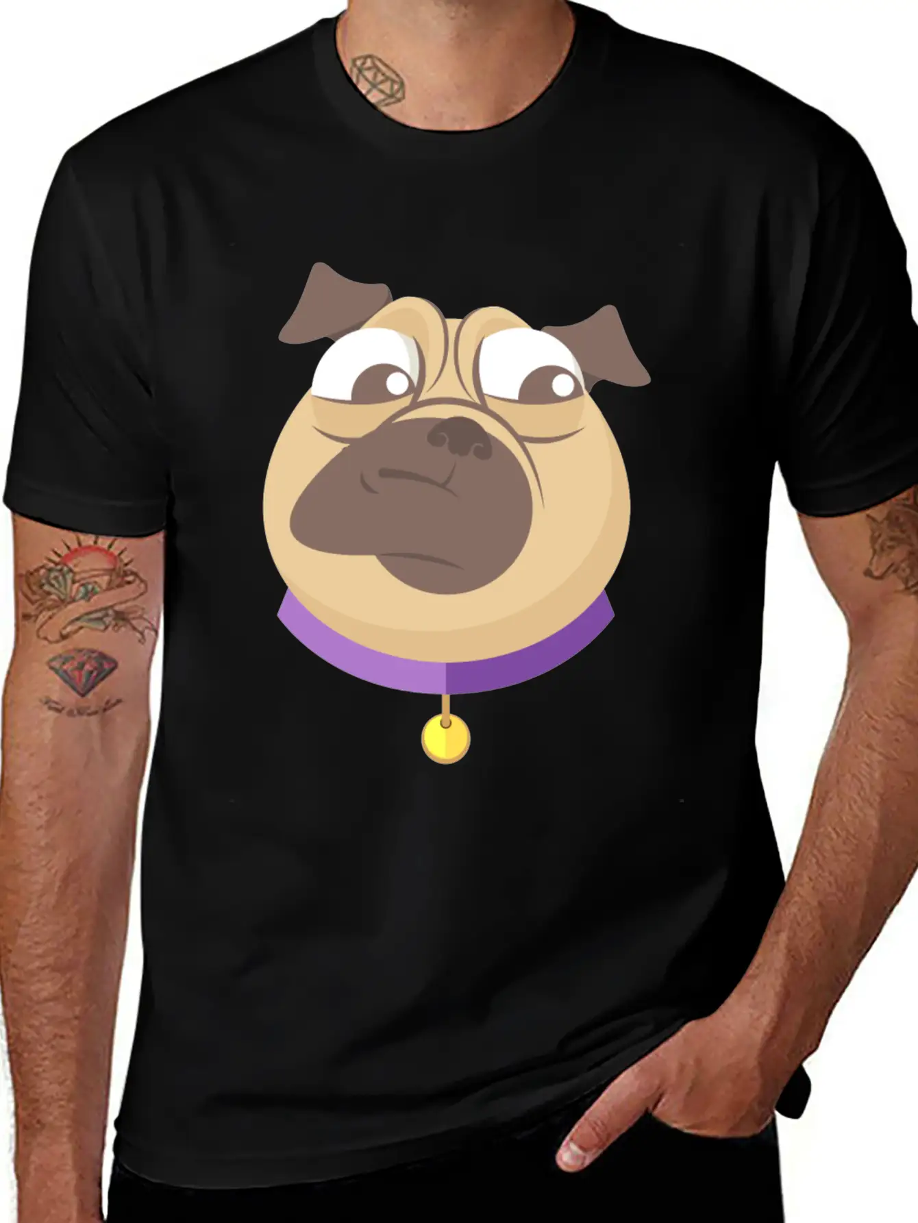 Funny Pack Of Modern Pug Faces 3 Breathable Soft Cotton T-Shirt – Timeless Casual Look
