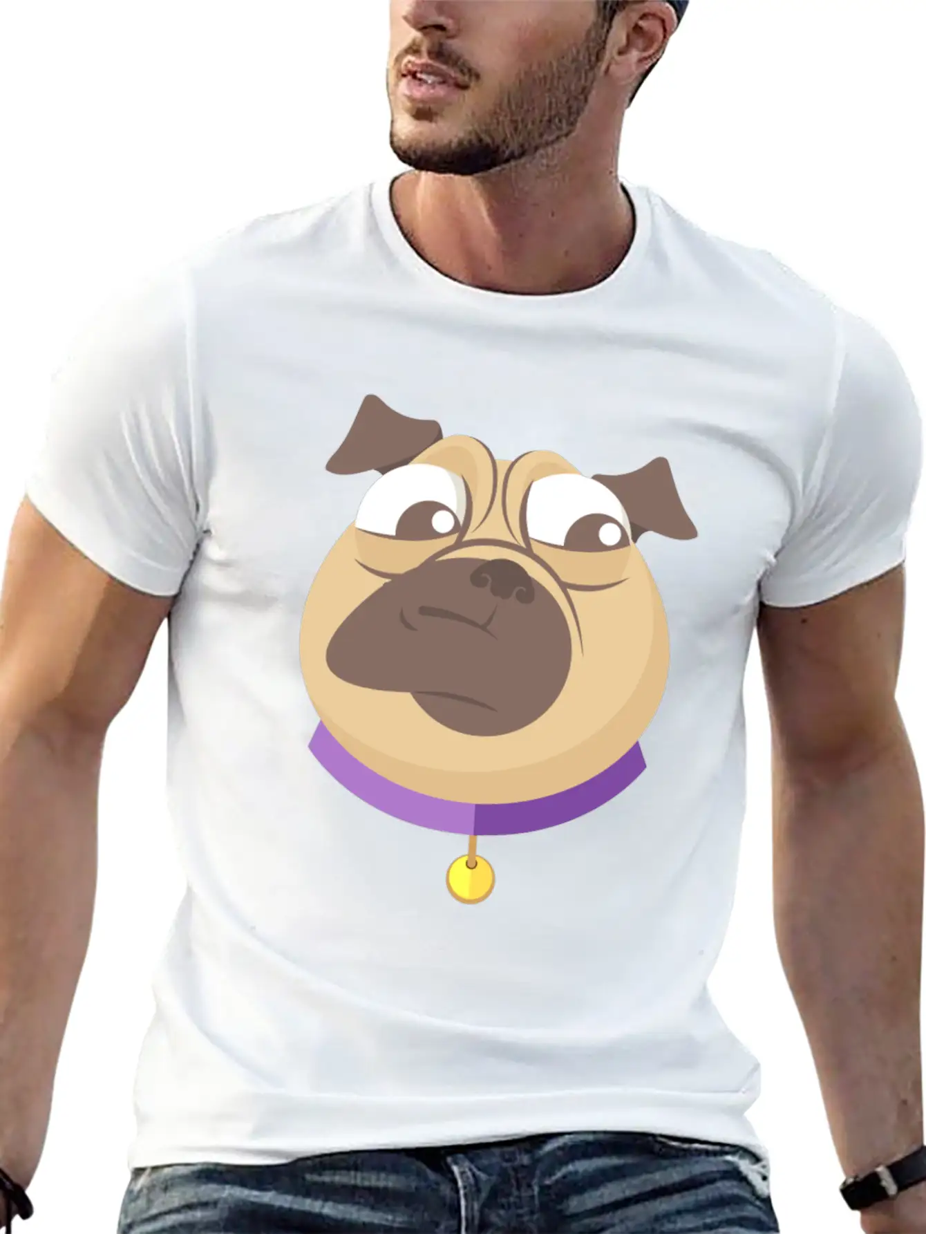 Funny Pack Of Modern Pug Faces 3 Breathable Soft Cotton T-Shirt – Timeless Casual Look