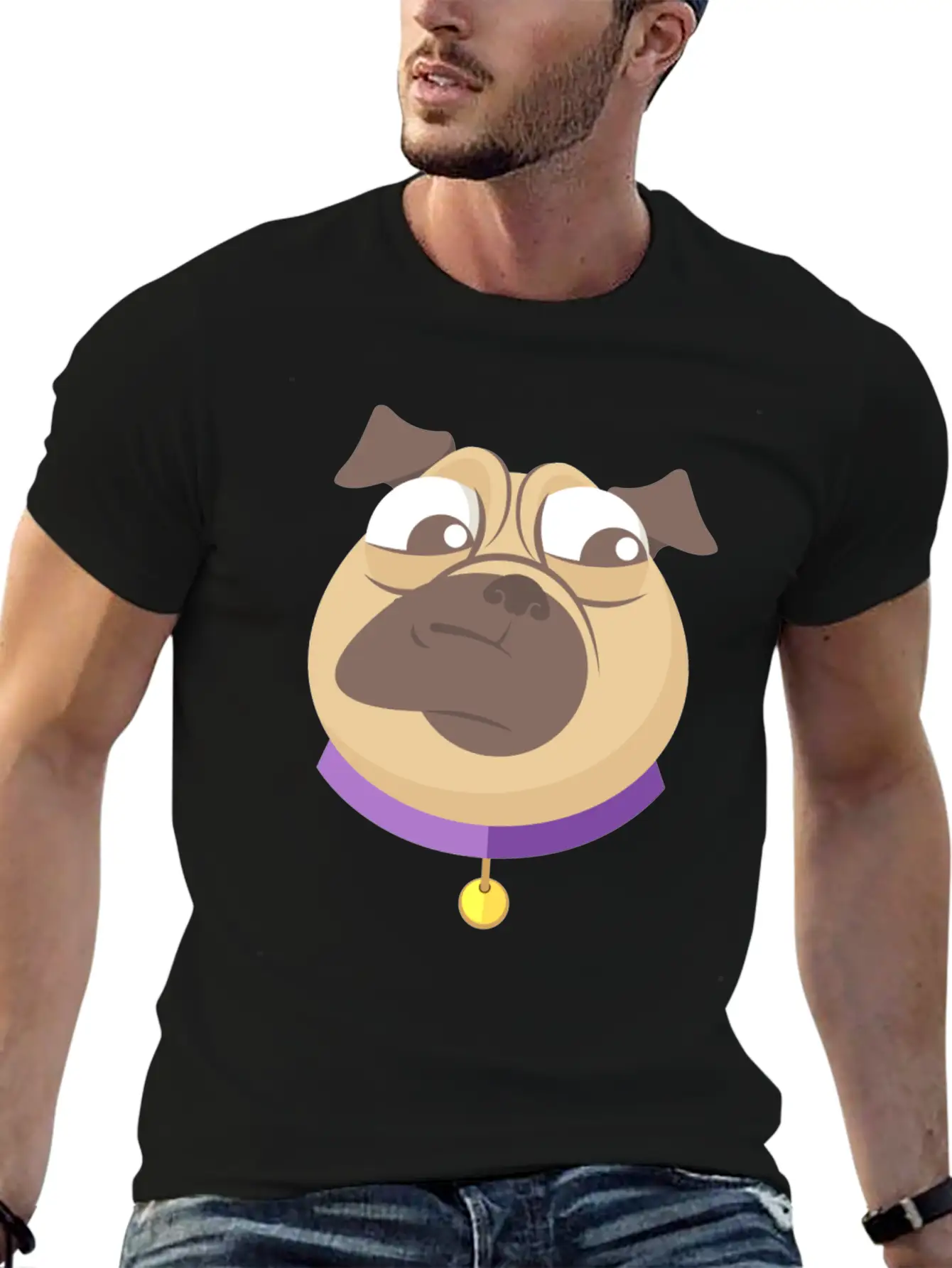 Funny Pack Of Modern Pug Faces 3 Breathable Soft Cotton T-Shirt – Timeless Casual Look