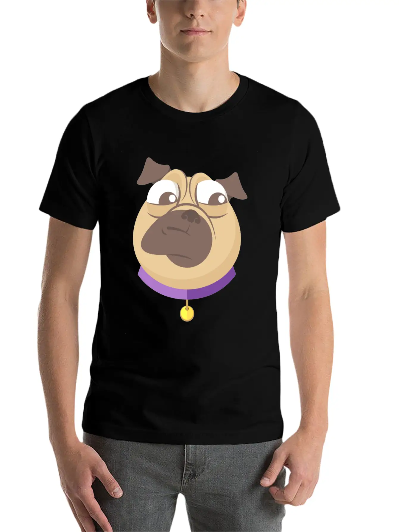 Funny Pack Of Modern Pug Faces 3 Breathable Soft Cotton T-Shirt – Timeless Casual Look