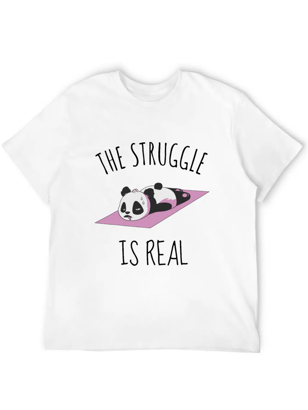 Funny Panda Women Yoga Gym Exercise The Struggle I Classic Cotton Tee – Unisex Comfort For Any Season