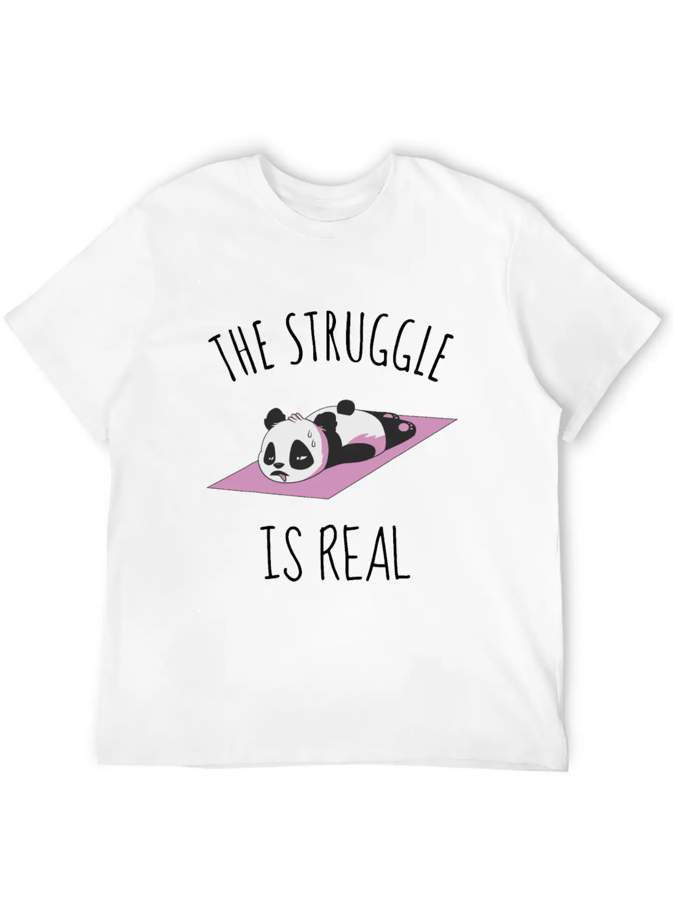 Funny Panda Women Yoga Gym Exercise The Struggle I Classic Cotton Tee – Unisex Comfort For Any Season