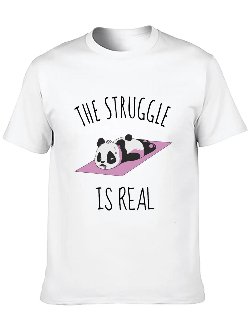 Funny Panda Women Yoga Gym Exercise The Struggle I Classic Cotton Tee – Unisex Comfort For Any Season