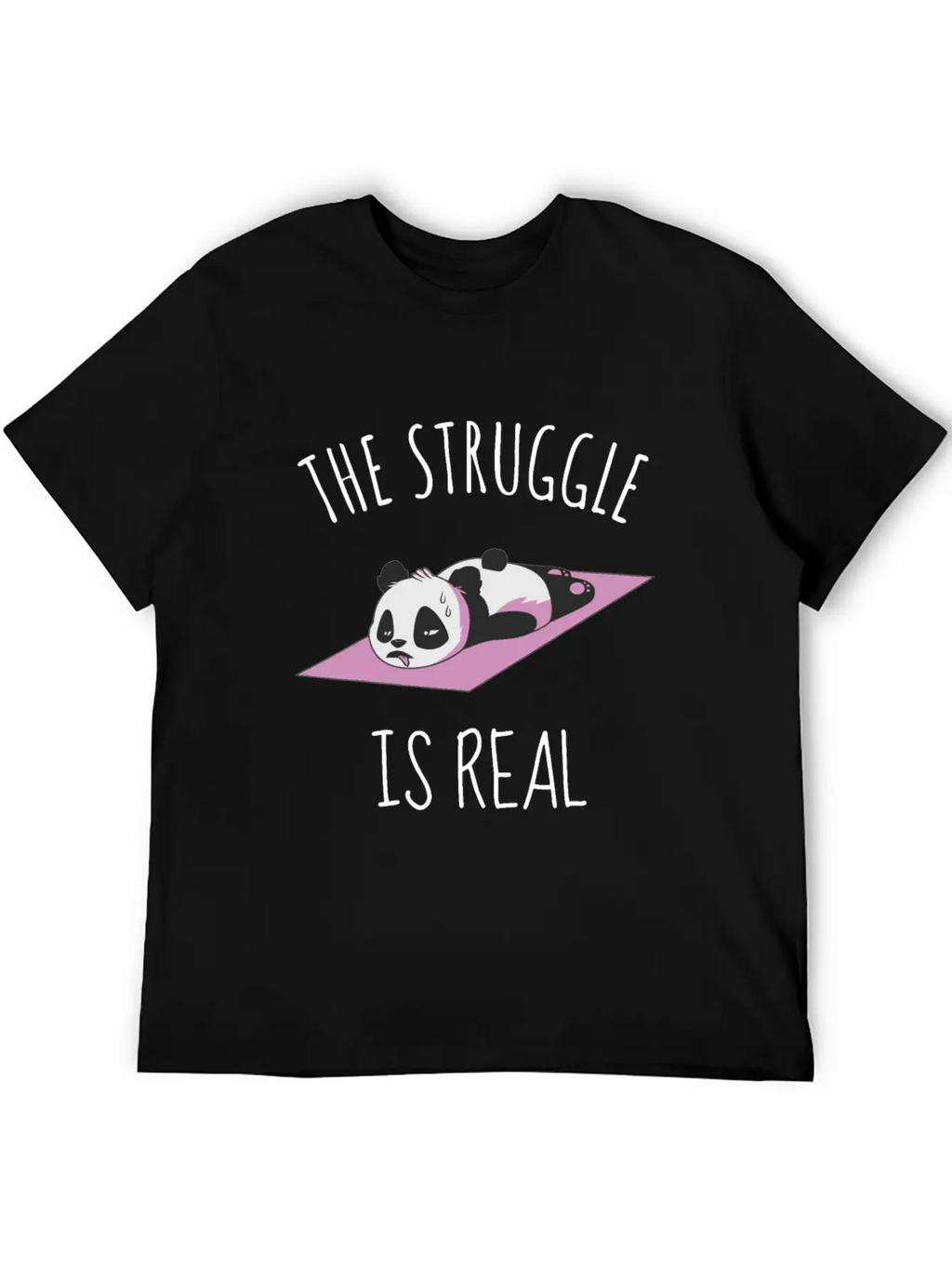 Funny Panda Women Yoga Gym Exercise The Struggle I Classic Cotton Tee – Unisex Comfort For Any Season