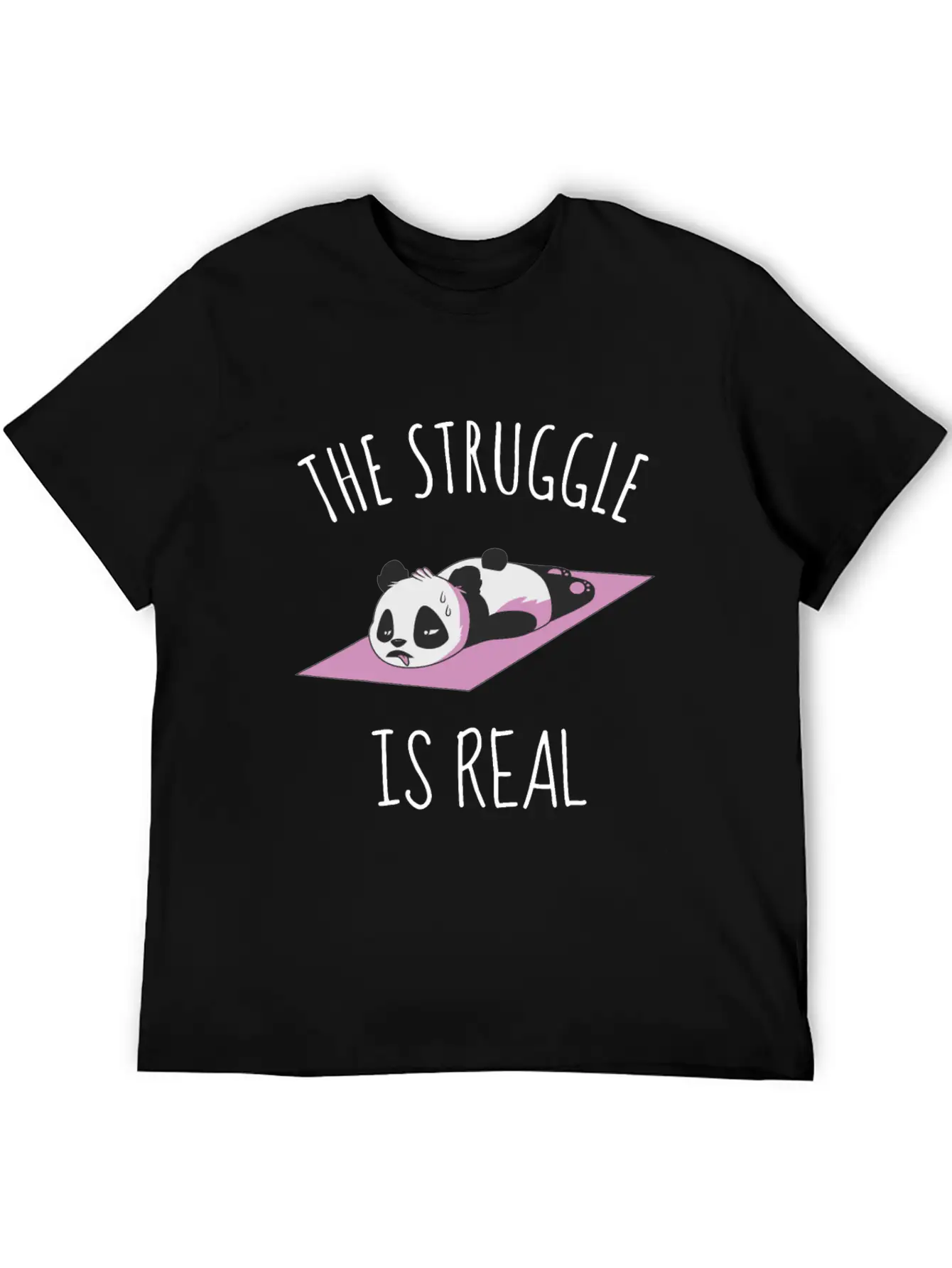 Funny Panda Women Yoga Gym Exercise The Struggle I Classic Cotton Tee – Unisex Comfort For Any Season