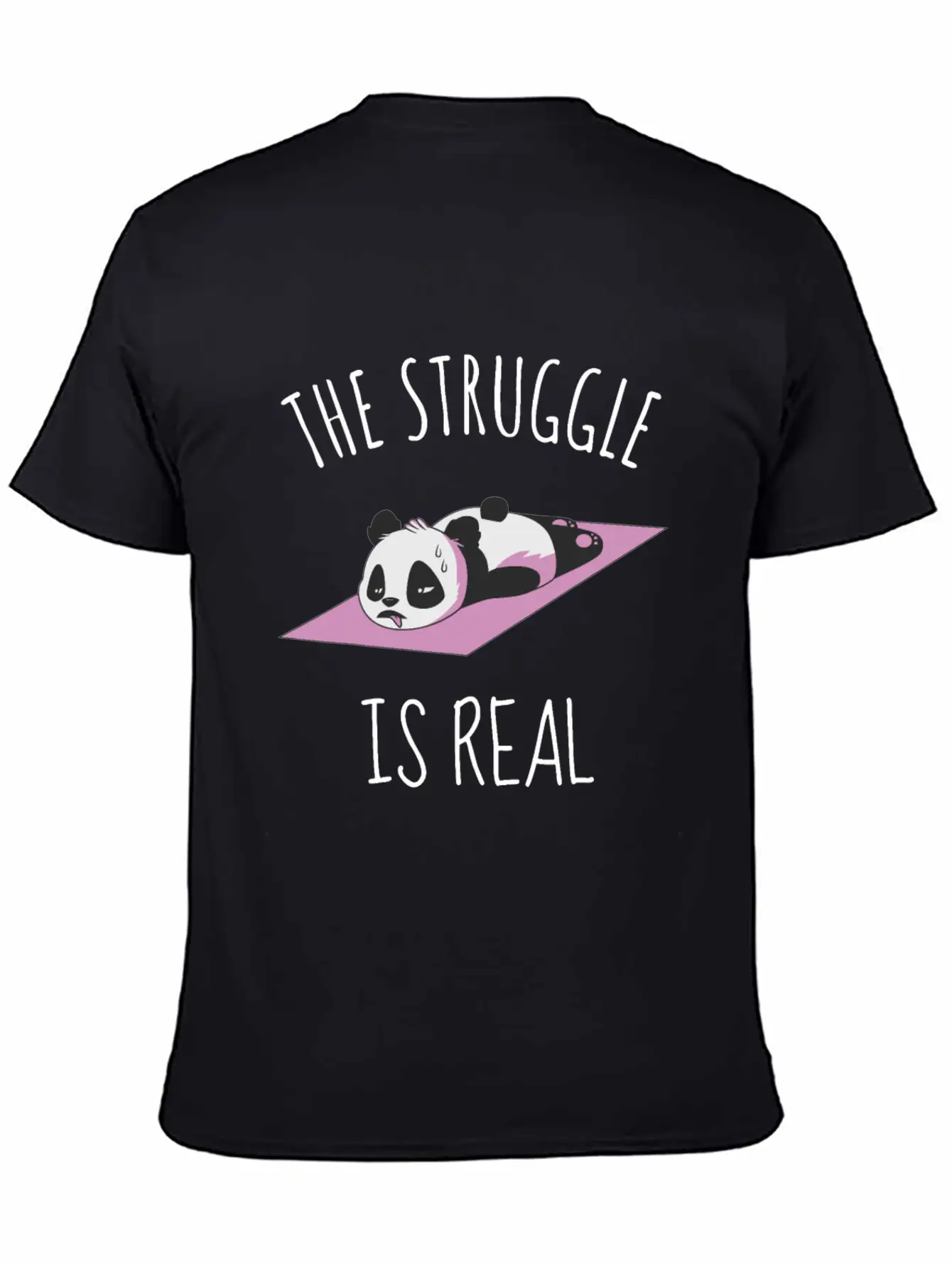 Funny Panda Women Yoga Gym Exercise The Struggle I Classic Cotton Tee – Unisex Comfort For Any Season