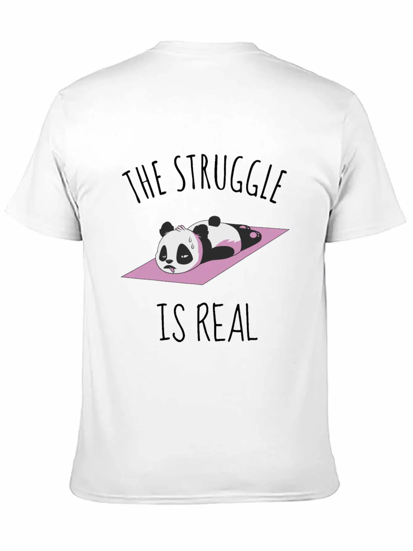 Funny Panda Women Yoga Gym Exercise The Struggle I Classic Cotton Tee – Unisex Comfort For Any Season