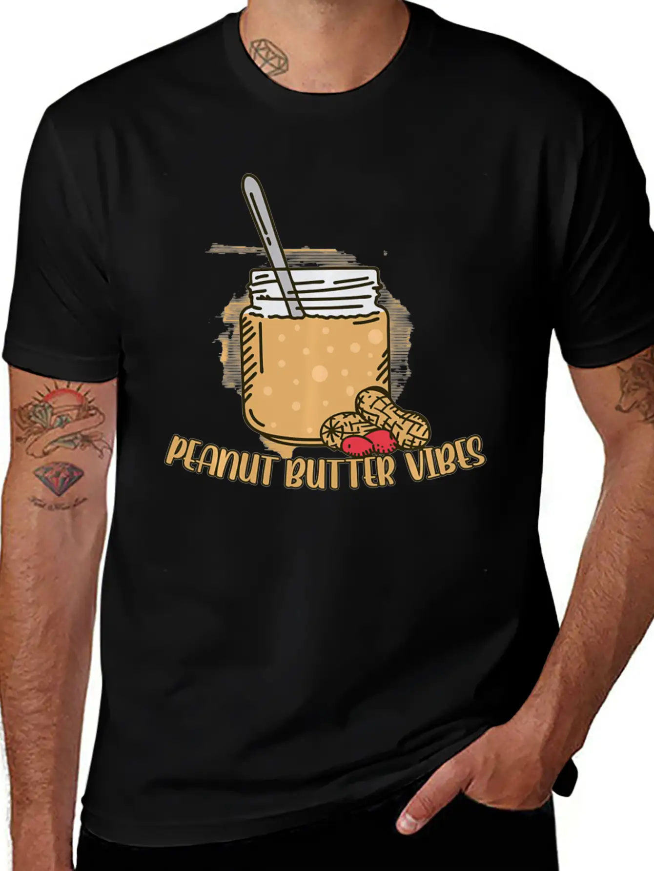 Funny Peanut Butter Vibes Match Perfect Halloween Unisex Casual T-Shirt – Clean Design For Daily Comfort