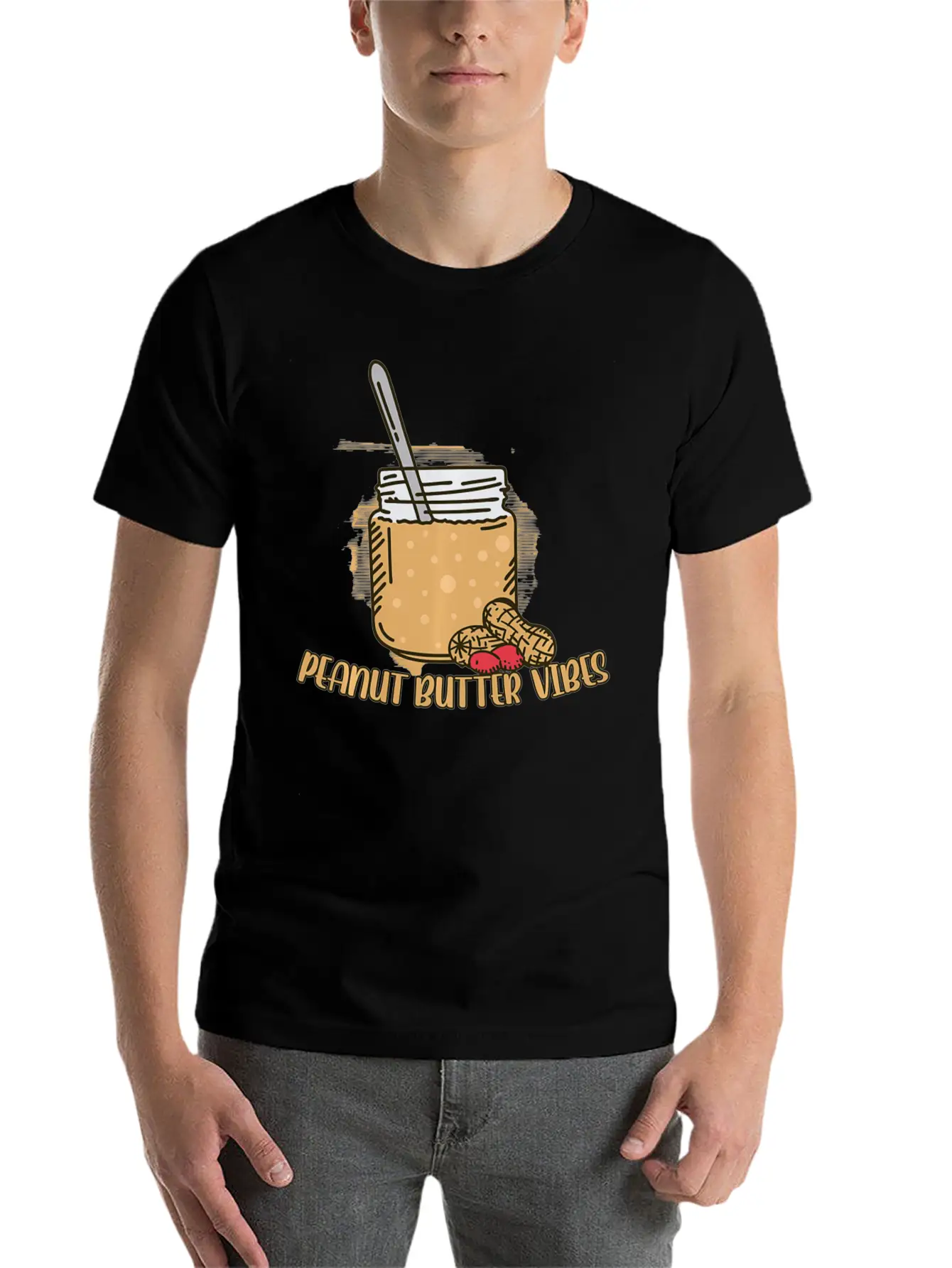 Funny Peanut Butter Vibes Match Perfect Halloween Unisex Casual T-Shirt – Clean Design For Daily Comfort