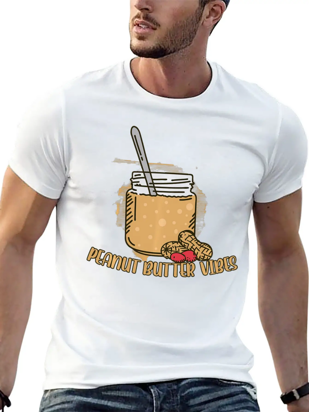 Funny Peanut Butter Vibes Match Perfect Halloween Unisex Casual T-Shirt – Clean Design For Daily Comfort