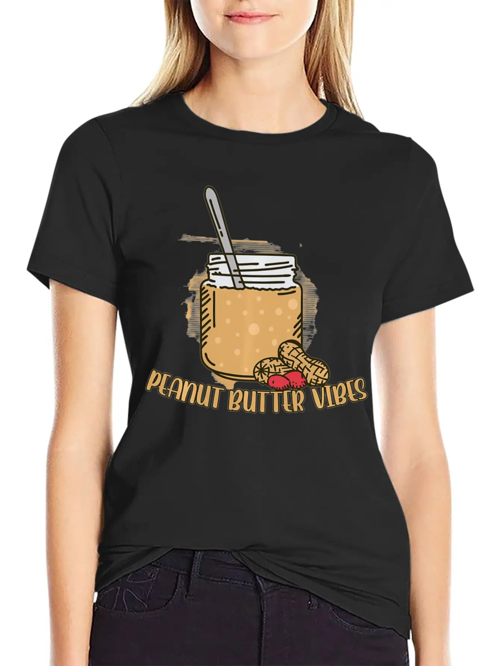 Funny Peanut Butter Vibes Match Perfect Halloween Unisex Casual T-Shirt – Clean Design For Daily Comfort