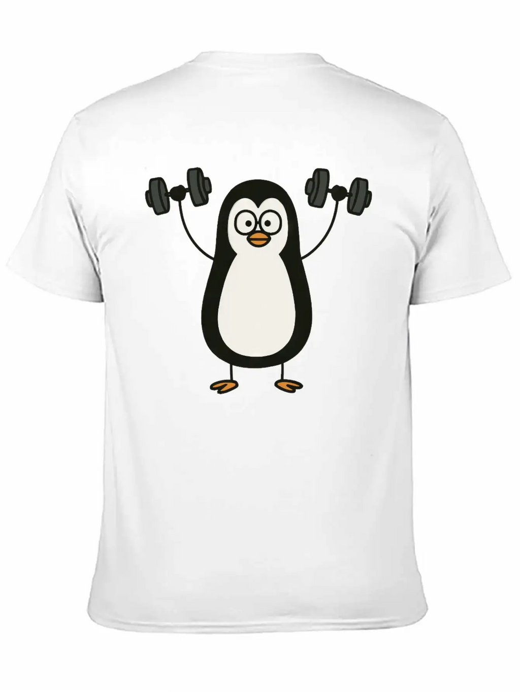 Funny Penguin With Dumbbell Fitness Workout Doodle Classic Cotton Tee – Unisex Comfort For Any Season
