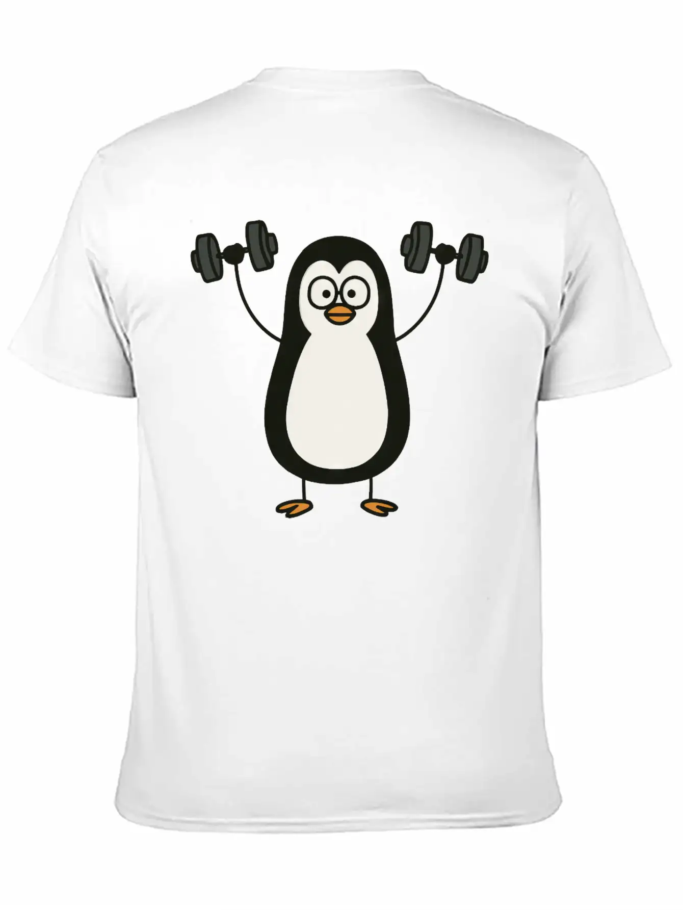 Funny Penguin With Dumbbell Fitness Workout Doodle Classic Cotton Tee – Unisex Comfort For Any Season