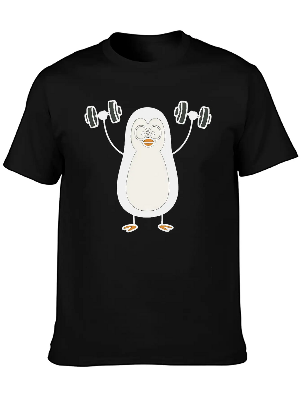 Funny Penguin With Dumbbell Fitness Workout Doodle Classic Cotton Tee – Unisex Comfort For Any Season