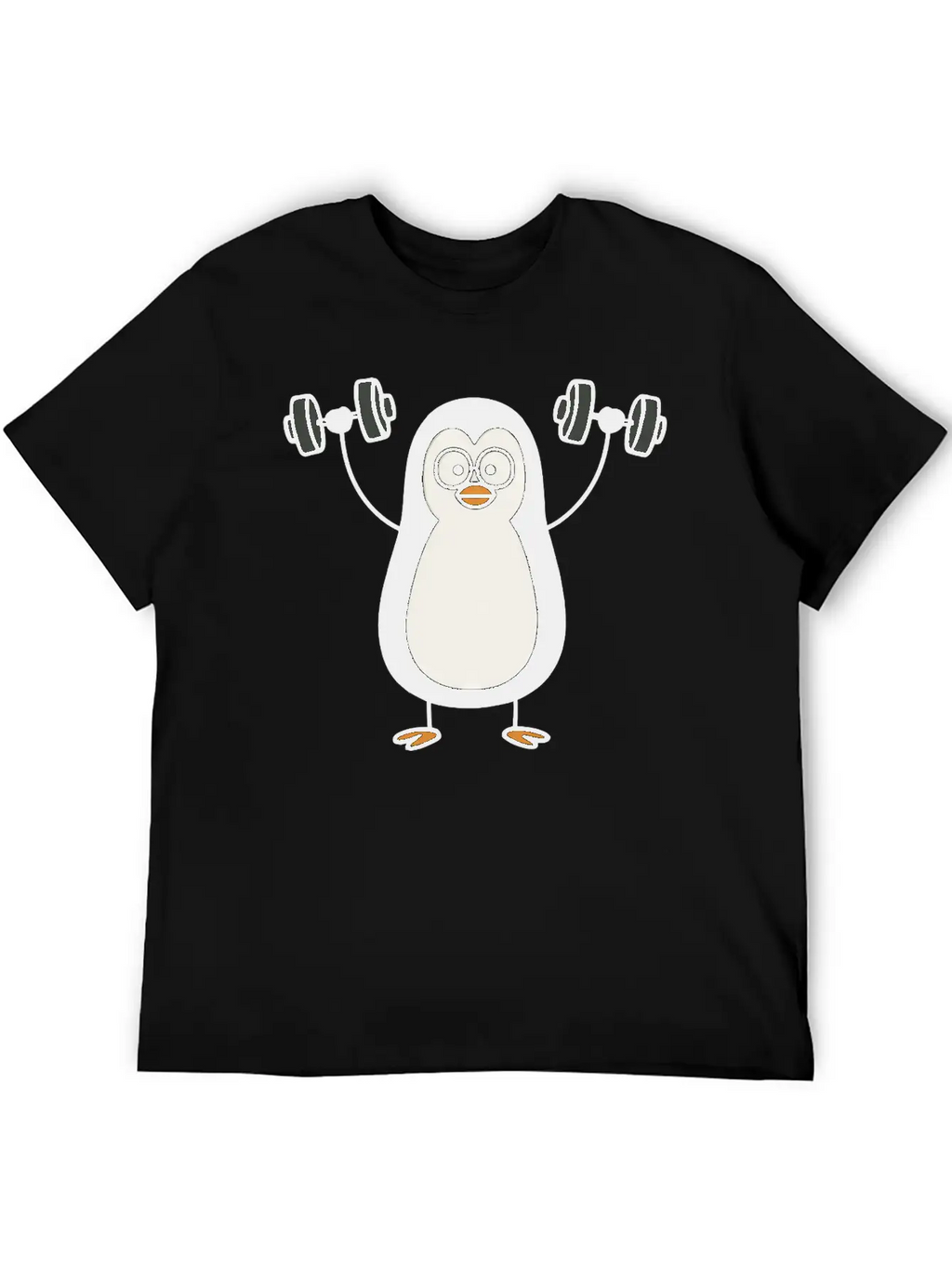 Funny Penguin With Dumbbell Fitness Workout Doodle Classic Cotton Tee – Unisex Comfort For Any Season