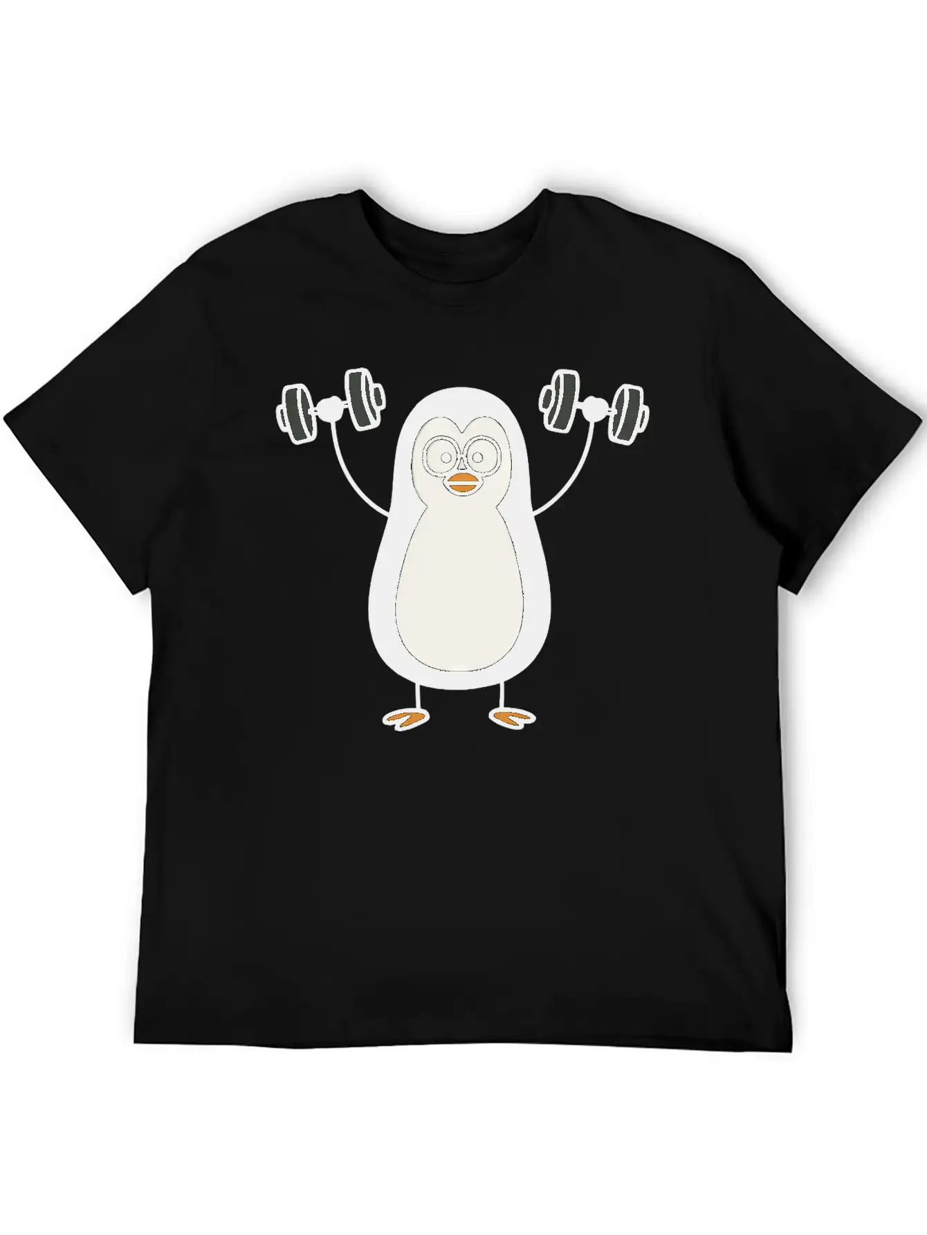Funny Penguin With Dumbbell Fitness Workout Doodle Classic Cotton Tee – Unisex Comfort For Any Season