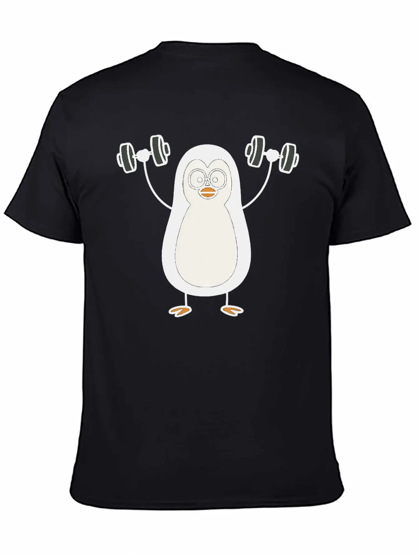 Funny Penguin With Dumbbell Fitness Workout Doodle Classic Cotton Tee – Unisex Comfort For Any Season