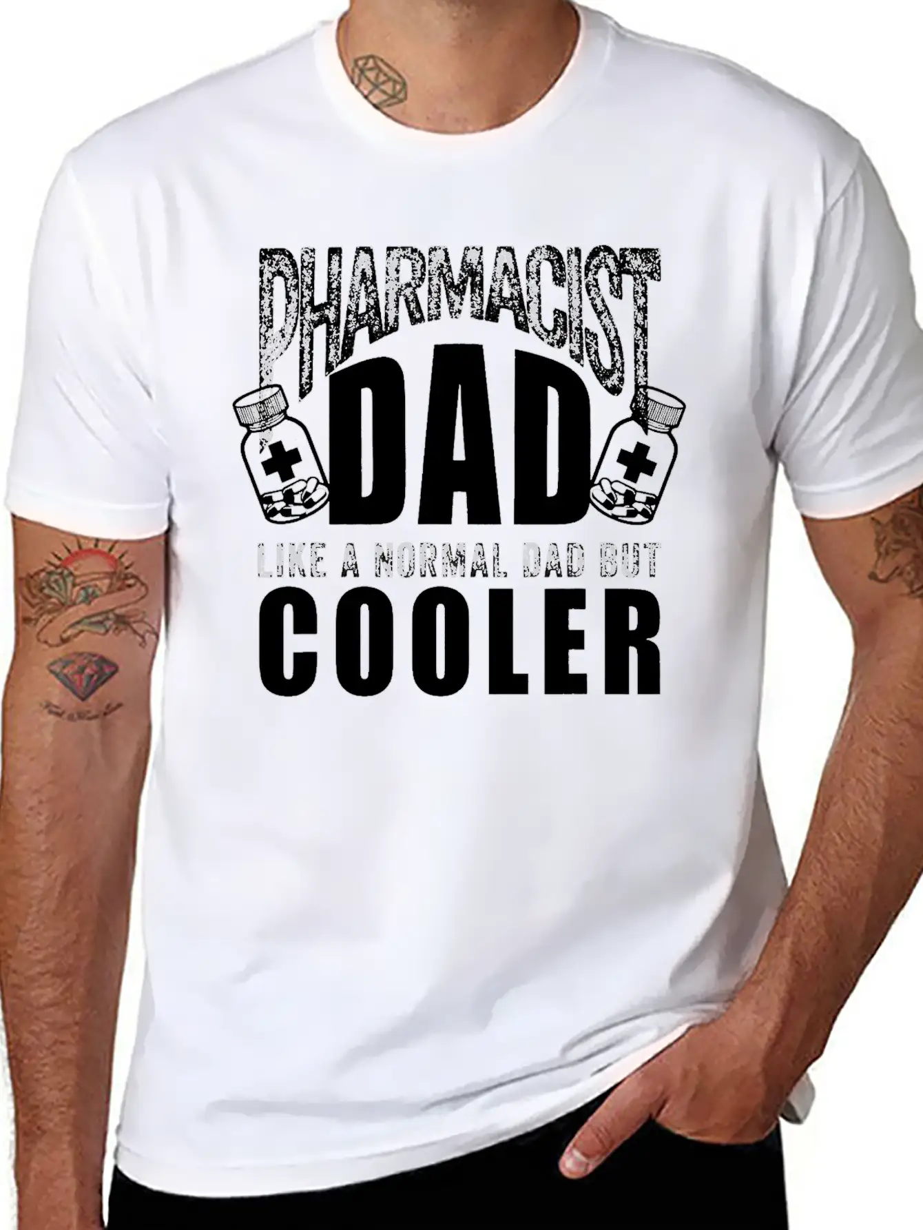 Funny Pharmacist Art For Dad Father Chemist Timeless Short Sleeve Tee – Comfy And Minimalist Design