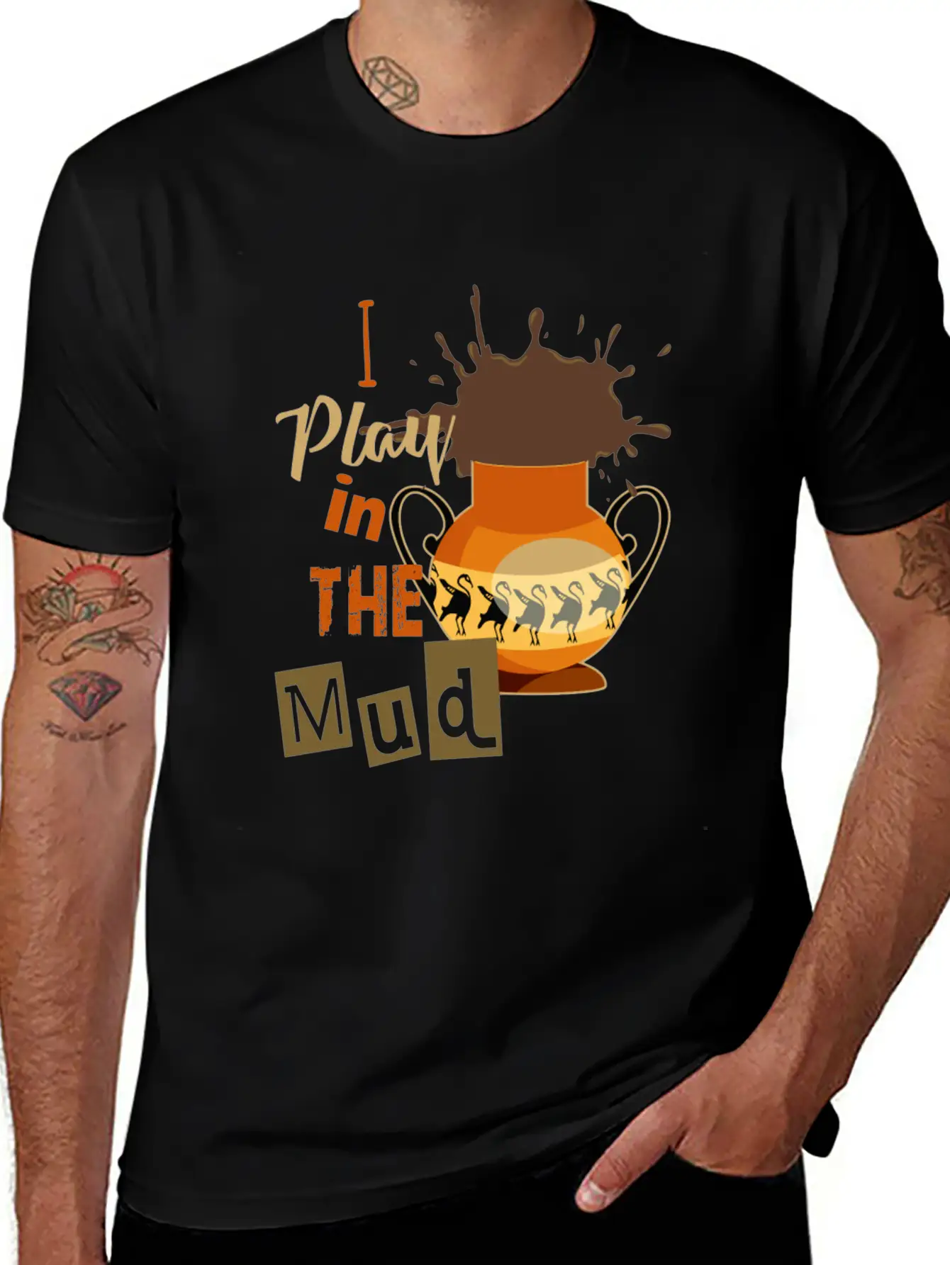 Funny Pottery Wheel Ceramics Clay Kiln I Play In T Breathable Graphic T-Shirt – Perfect For Casual Days