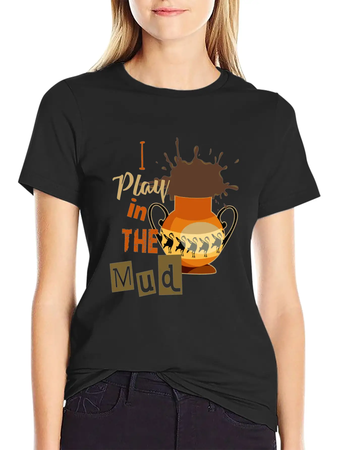Funny Pottery Wheel Ceramics Clay Kiln I Play In T Breathable Graphic T-Shirt – Perfect For Casual Days