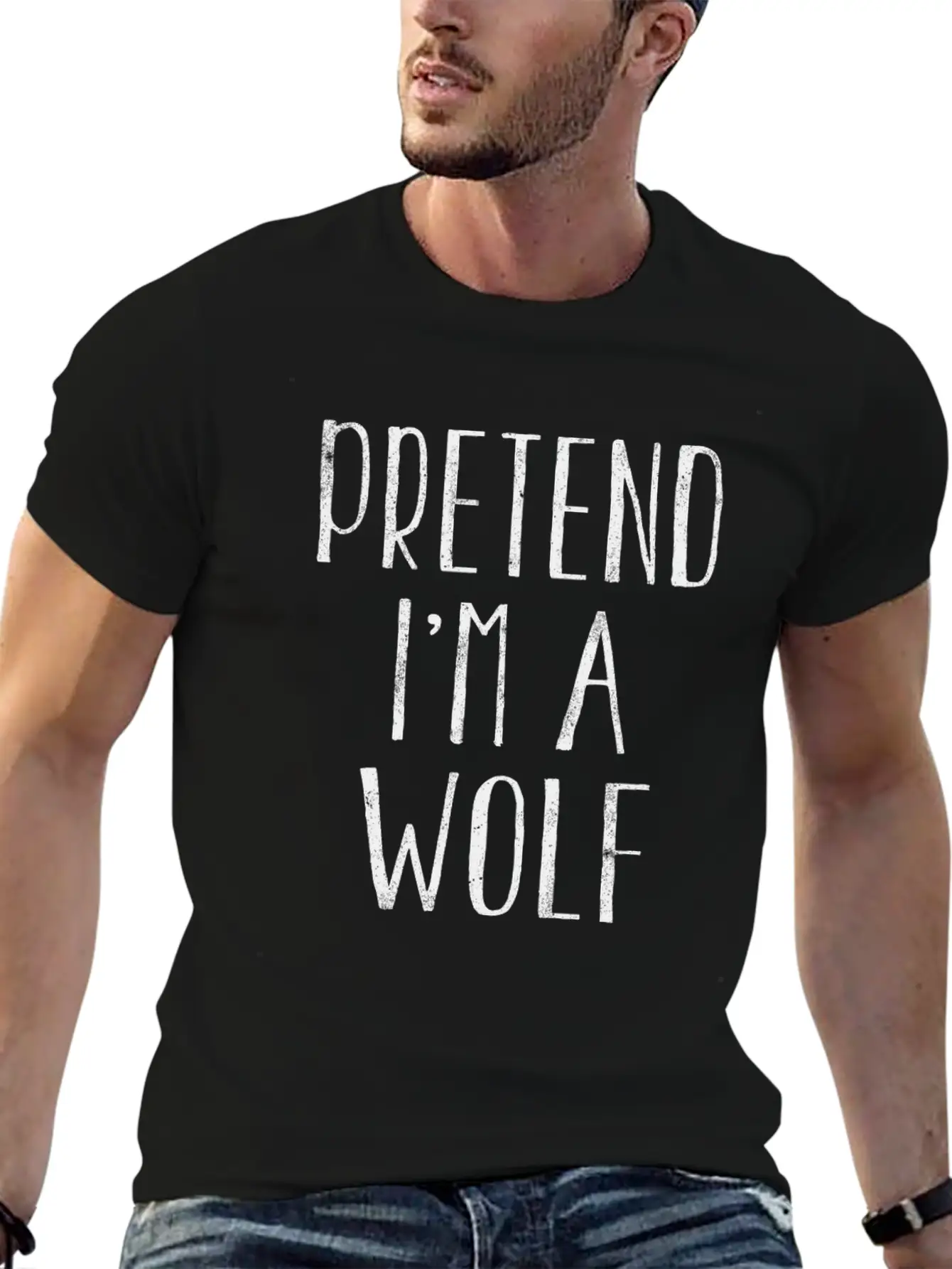 Funny Pretend I'm Wolf Costume For Halloween Modern Fit Casual T-Shirt – Clean And Versatile Design