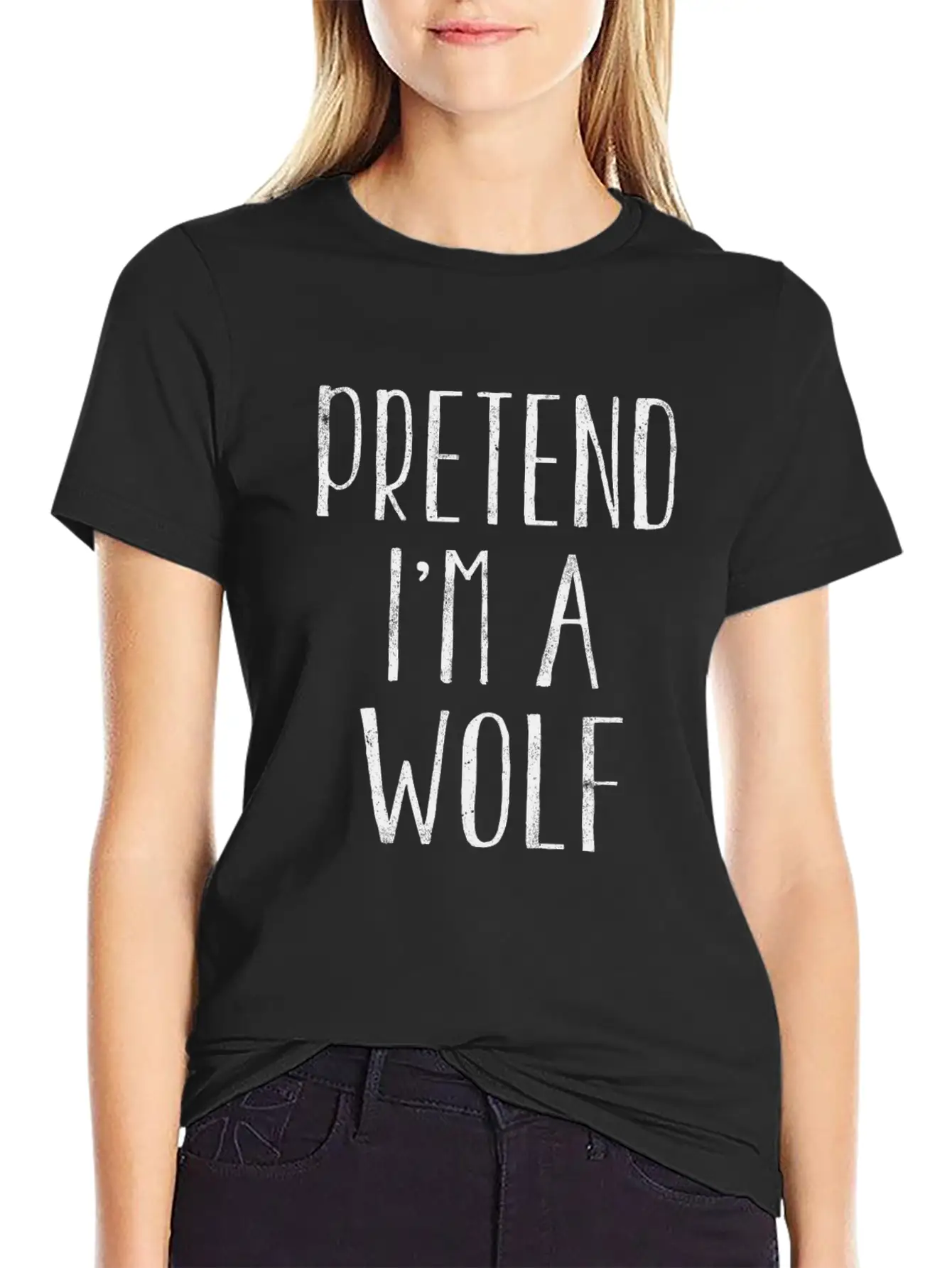 Funny Pretend I'm Wolf Costume For Halloween Modern Fit Casual T-Shirt – Clean And Versatile Design