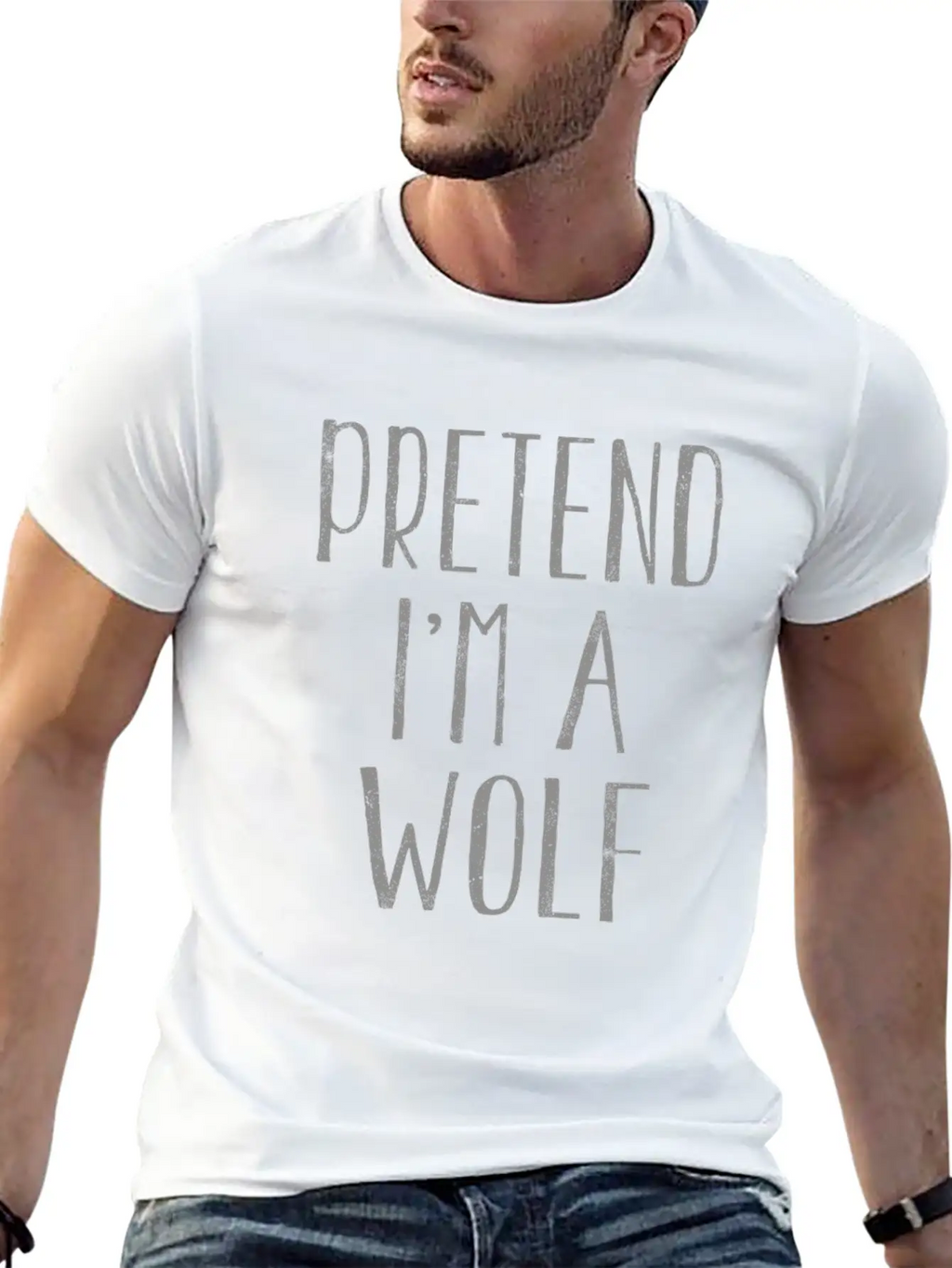 Funny Pretend I'm Wolf Costume For Halloween Modern Fit Casual T-Shirt – Clean And Versatile Design