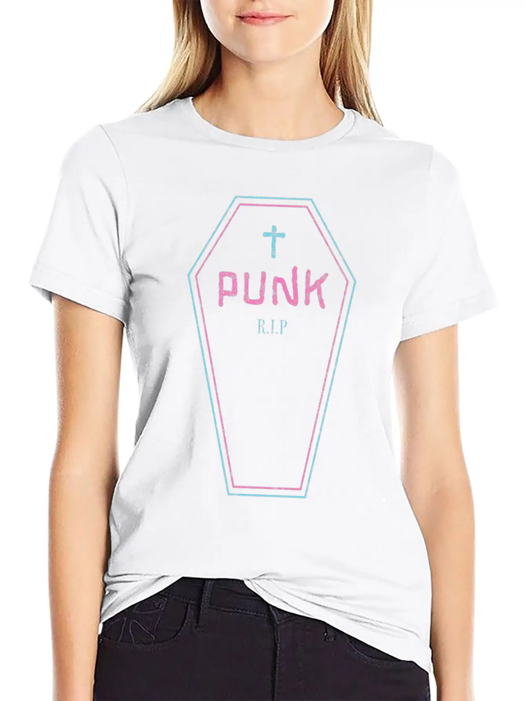 Funny Punk - Rock Guitar - Coffin - Punk Is Dead - Breathable Graphic T-Shirt – Perfect For Casual Days