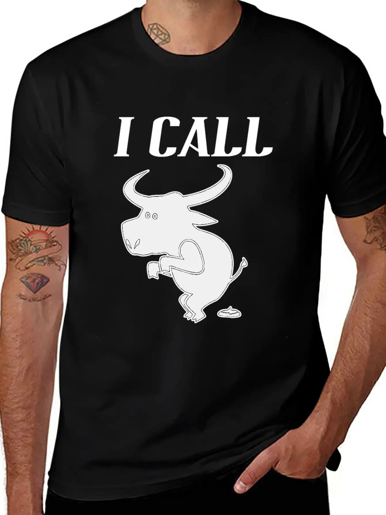 Funny Quote I Call Bull - Sarcastic Animal Unisex Casual T-Shirt – Clean Design For Daily Comfort