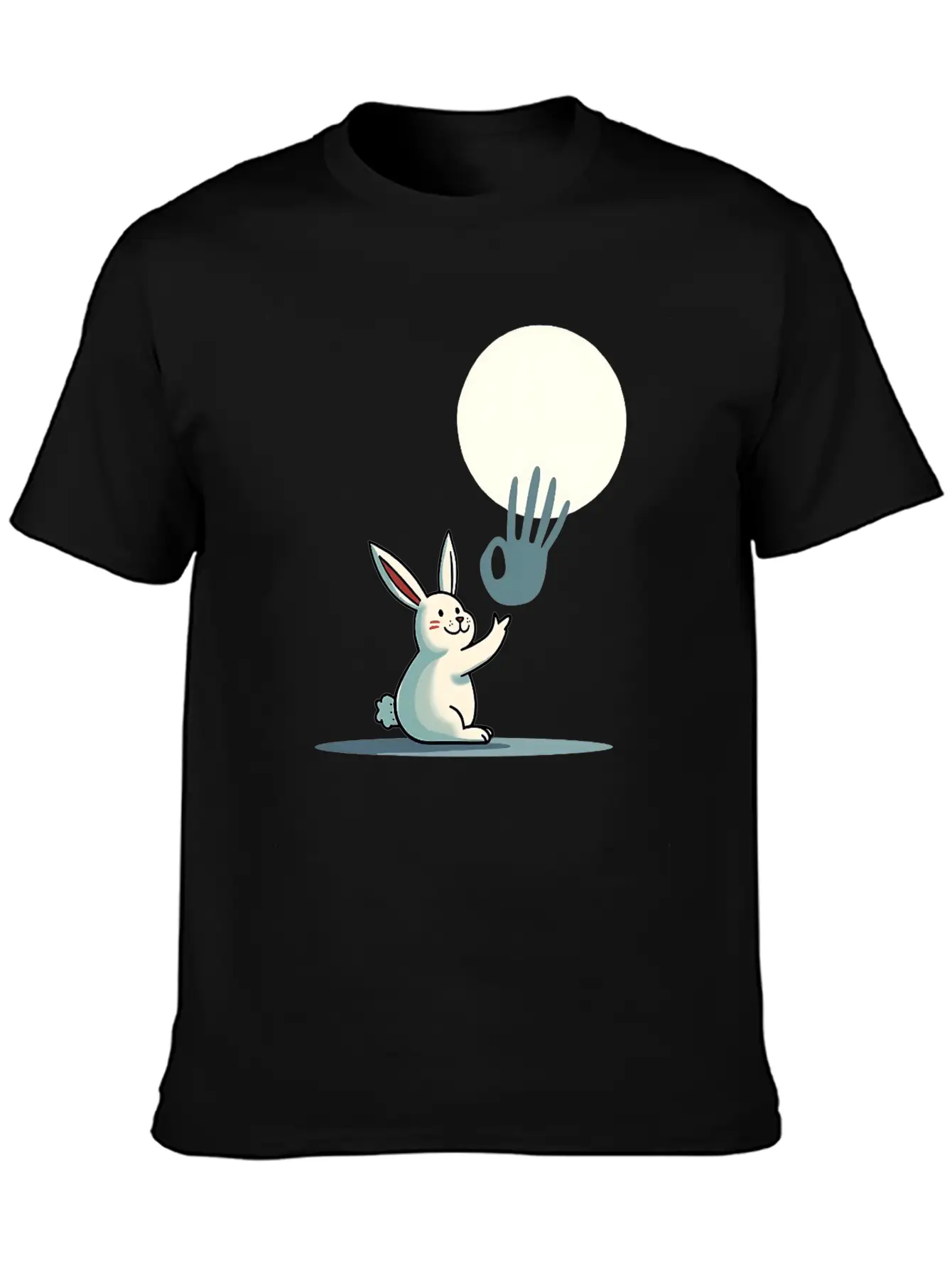 Funny Rabbit Hand Shadow Puppets Humor Pop Art Classic Cotton Tee – Unisex Comfort For Any Season