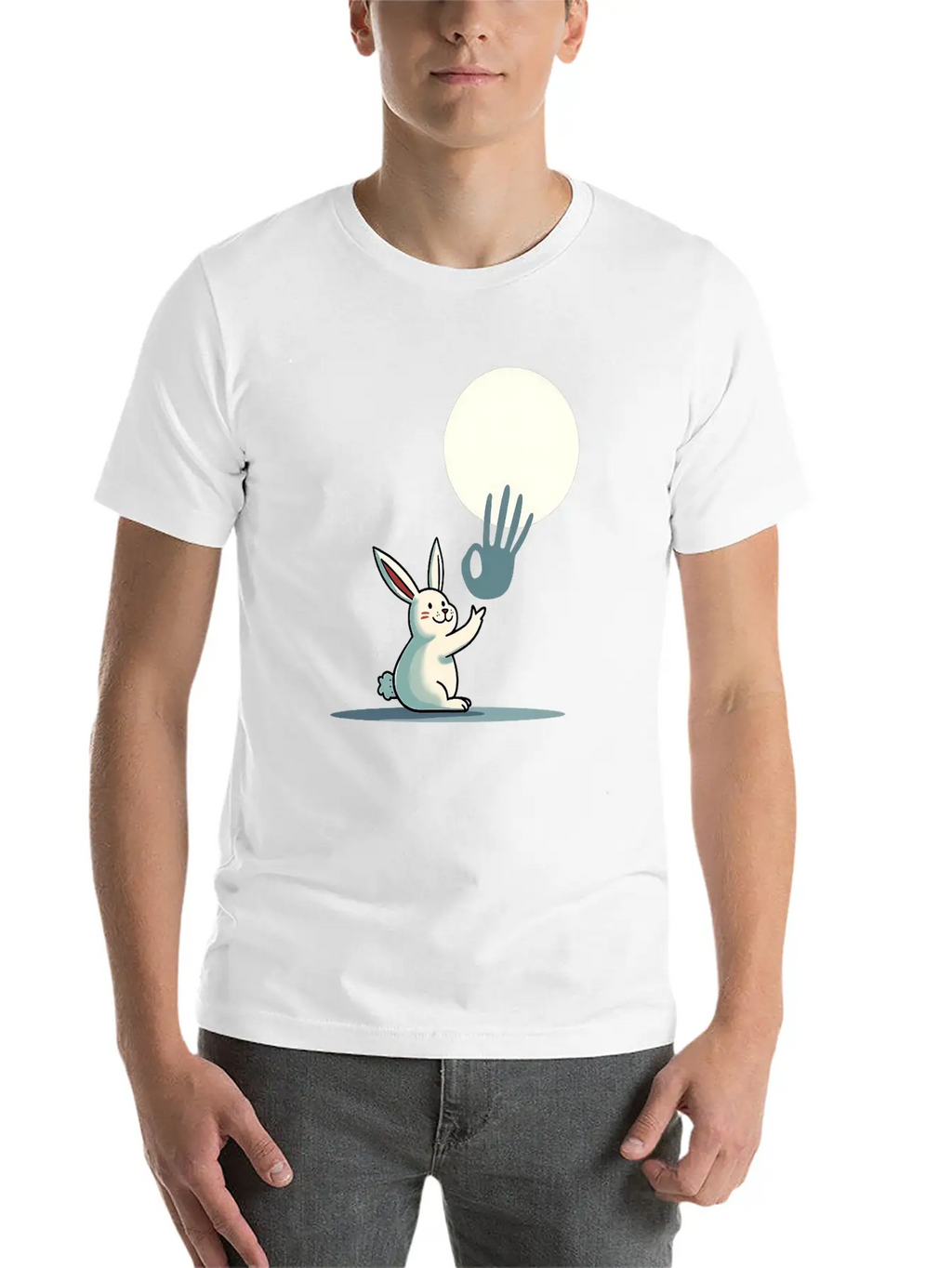 Funny Rabbit Hand Shadow Puppets Humor Pop Art Classic Cotton Tee – Unisex Comfort For Any Season